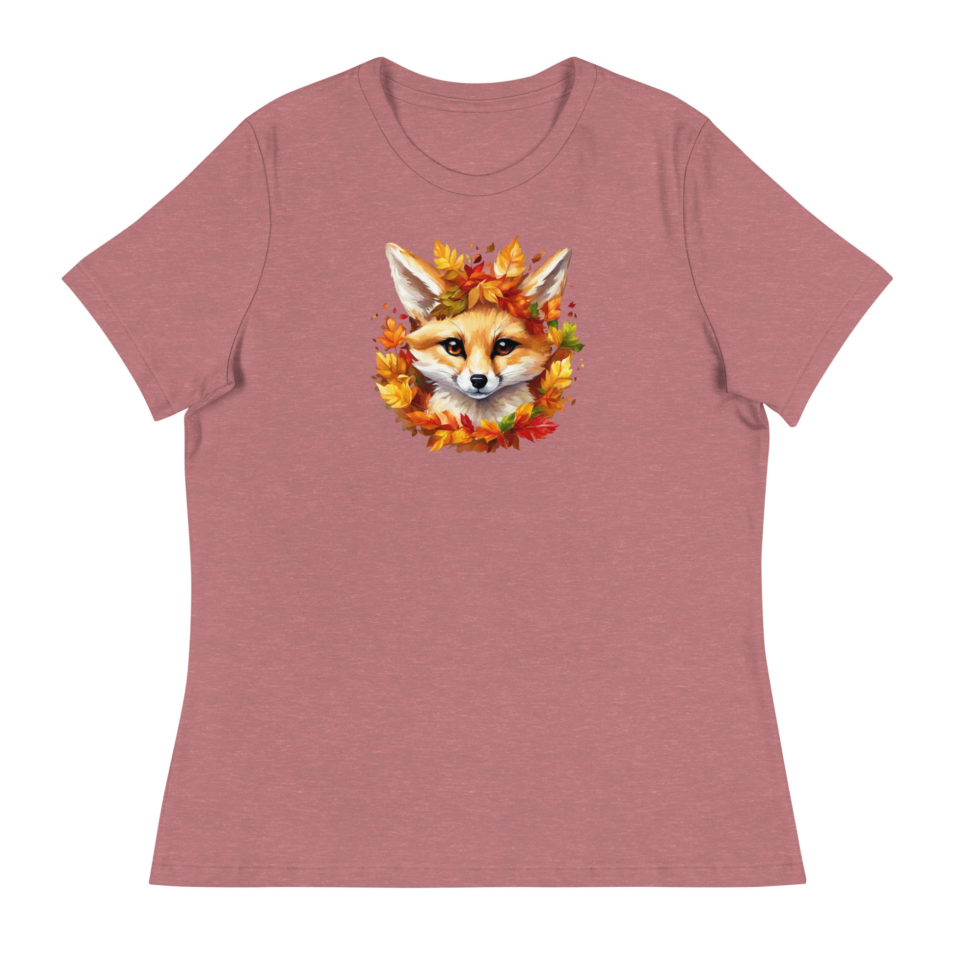 Autumn Fennec Fox Women's Fall T-Shirt Heather Mauve