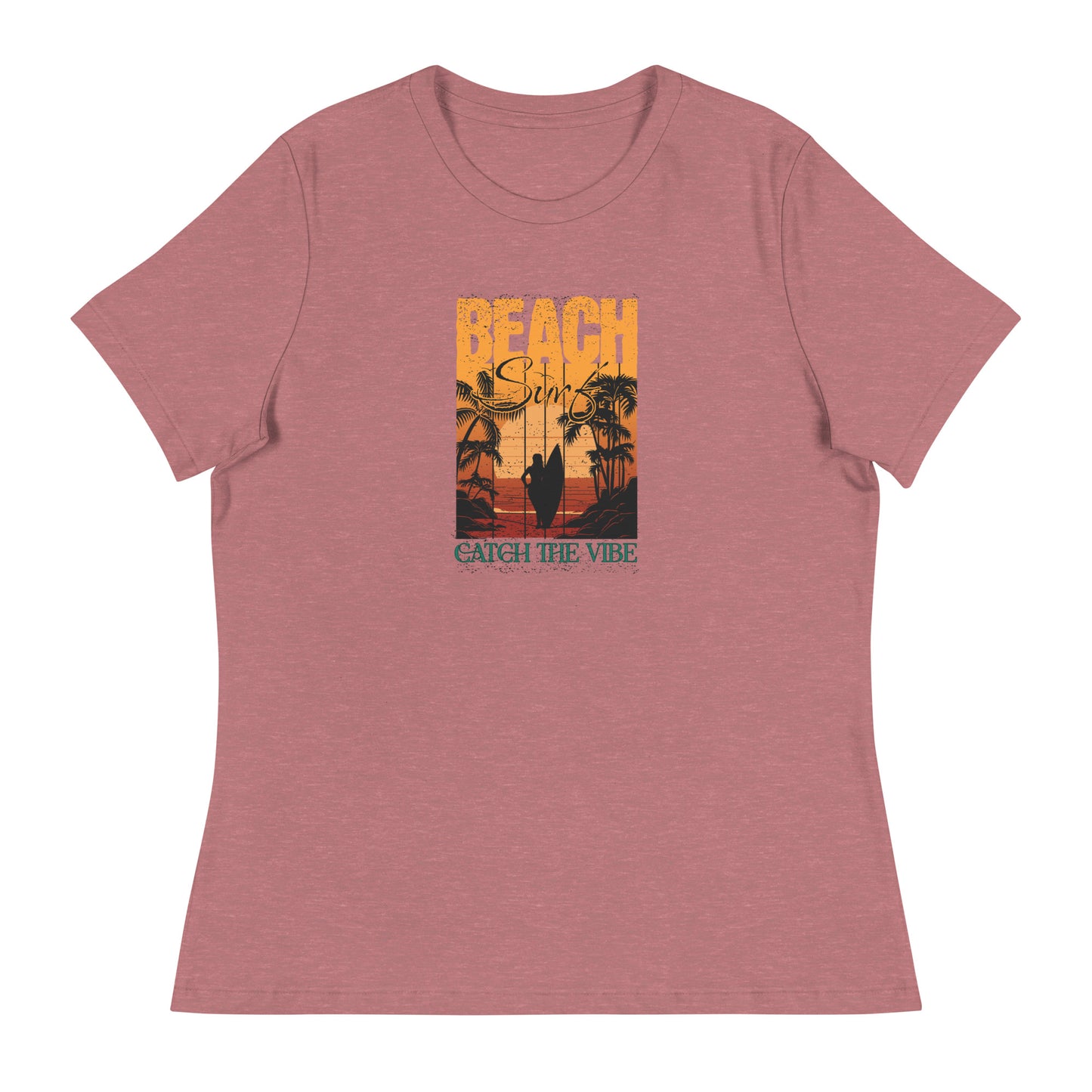 Catch the Vibe Surfing Women's T-Shirt Heather Mauve