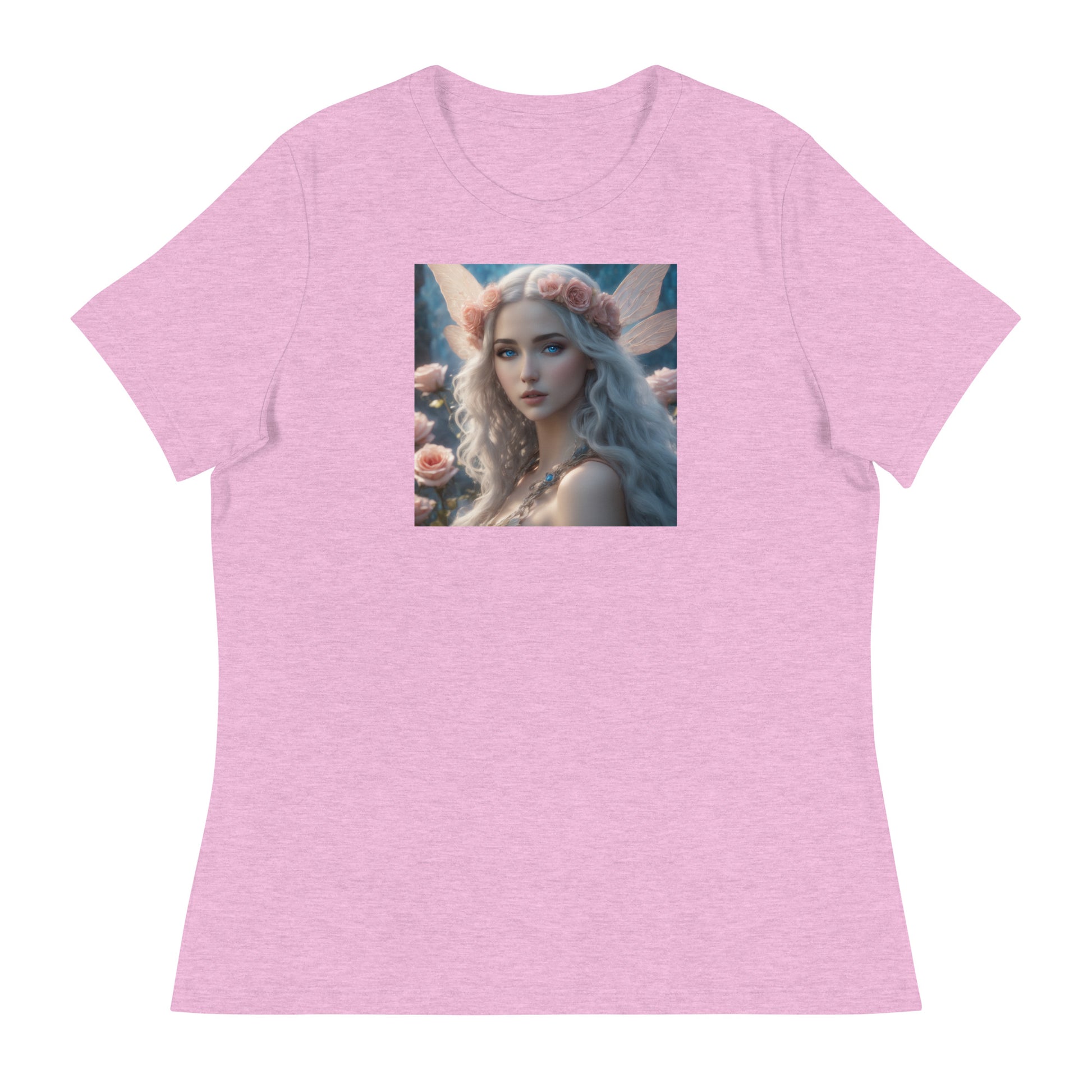 Rose Fairy Women's Fantasy T-Shirt Heather Prism Lilac