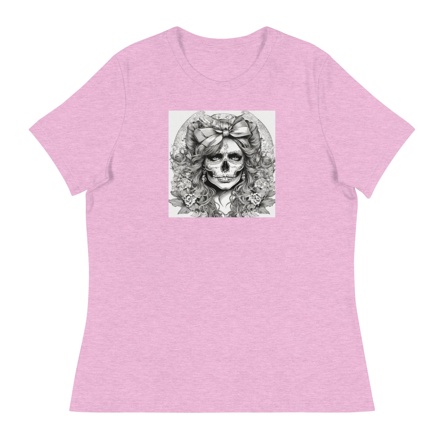 Day of the Dead Princess T-Shirt Heather Prism Lilac