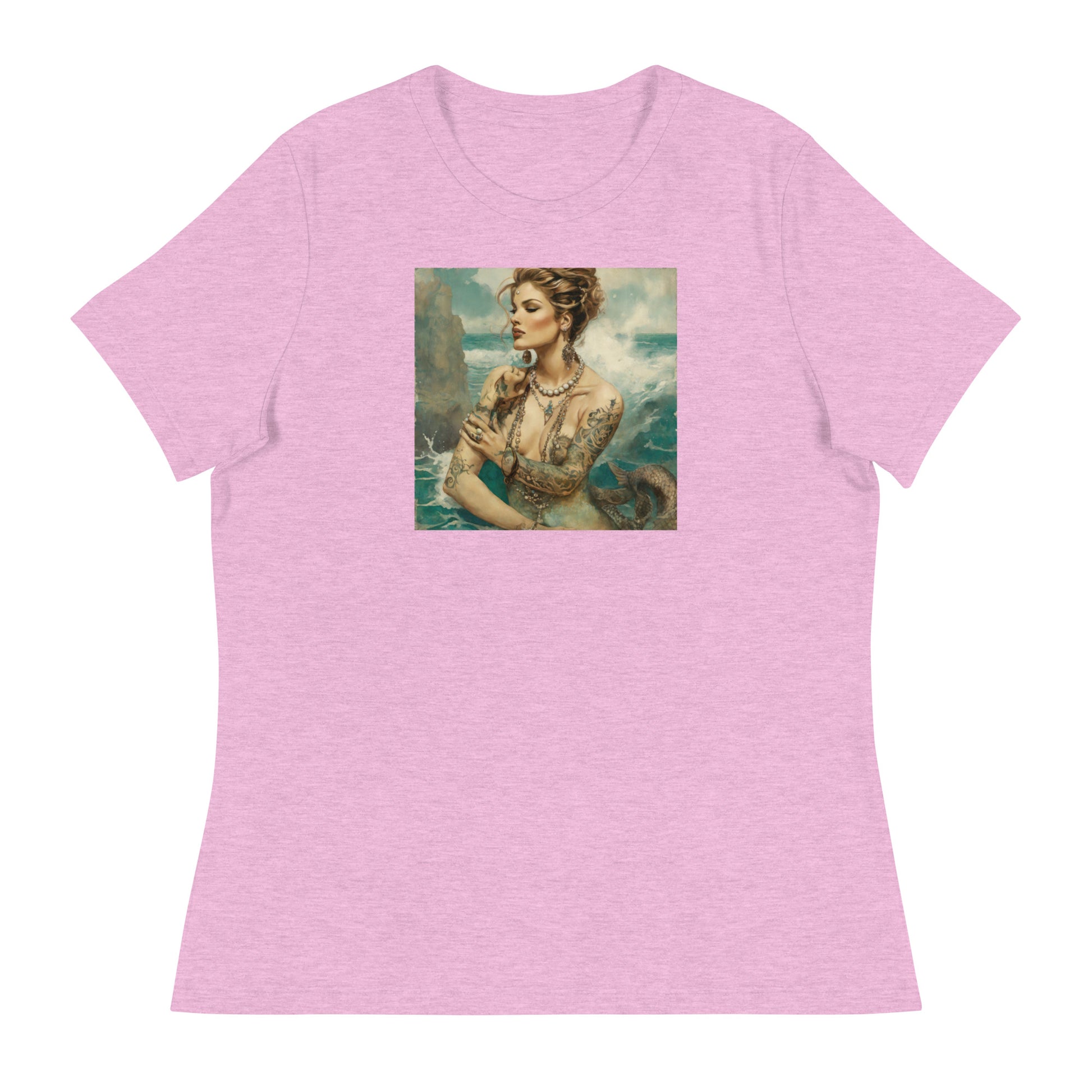 Mermaid with Tattoos Women's T-Shirt Heather Prism Lilac