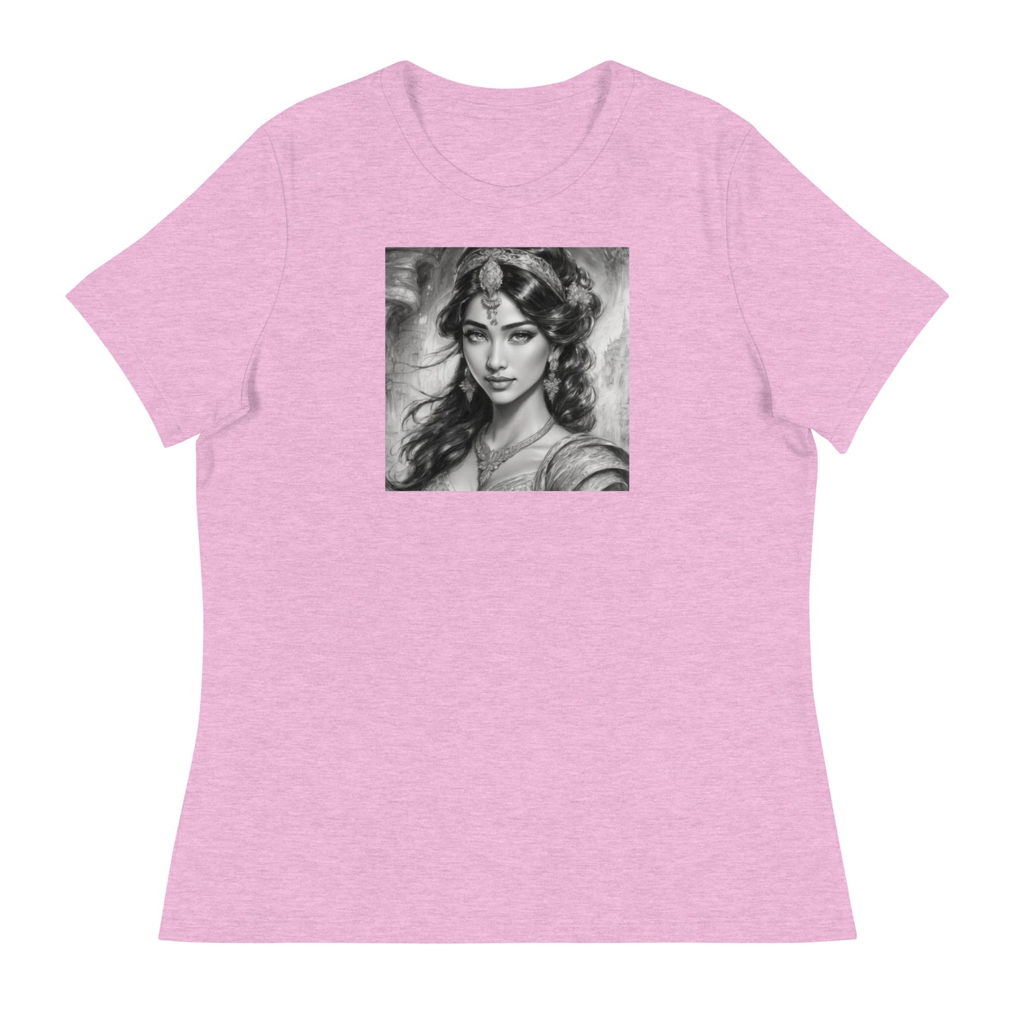 Princess Jasmine Pencil Sketch Women's T-Shirt Heather Prism Lilac