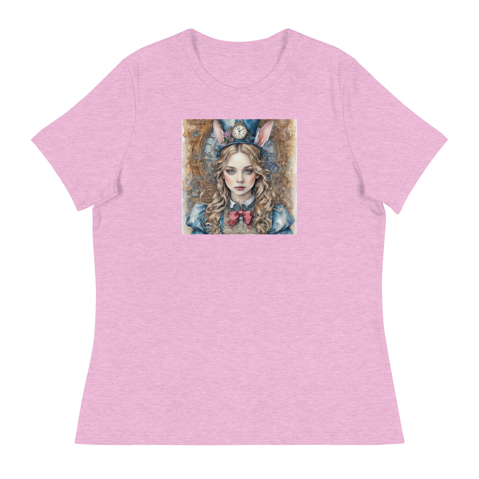 Alice in Wonderland with Bunny Ears Women's T-Shirt Heather Prism Lilac