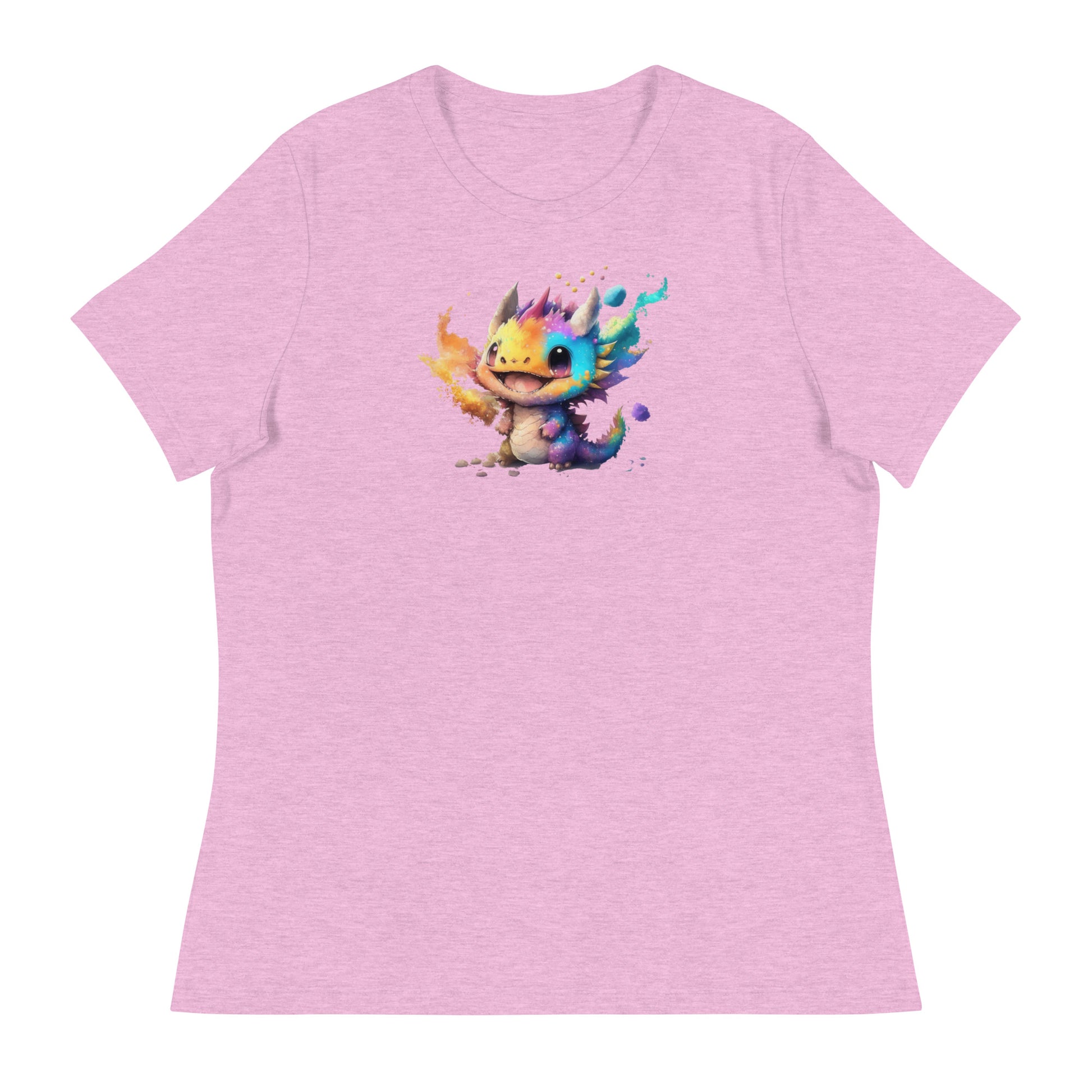 Cute Baby Dragon Women's Fantasy T-Shirt Heather Prism Lilac