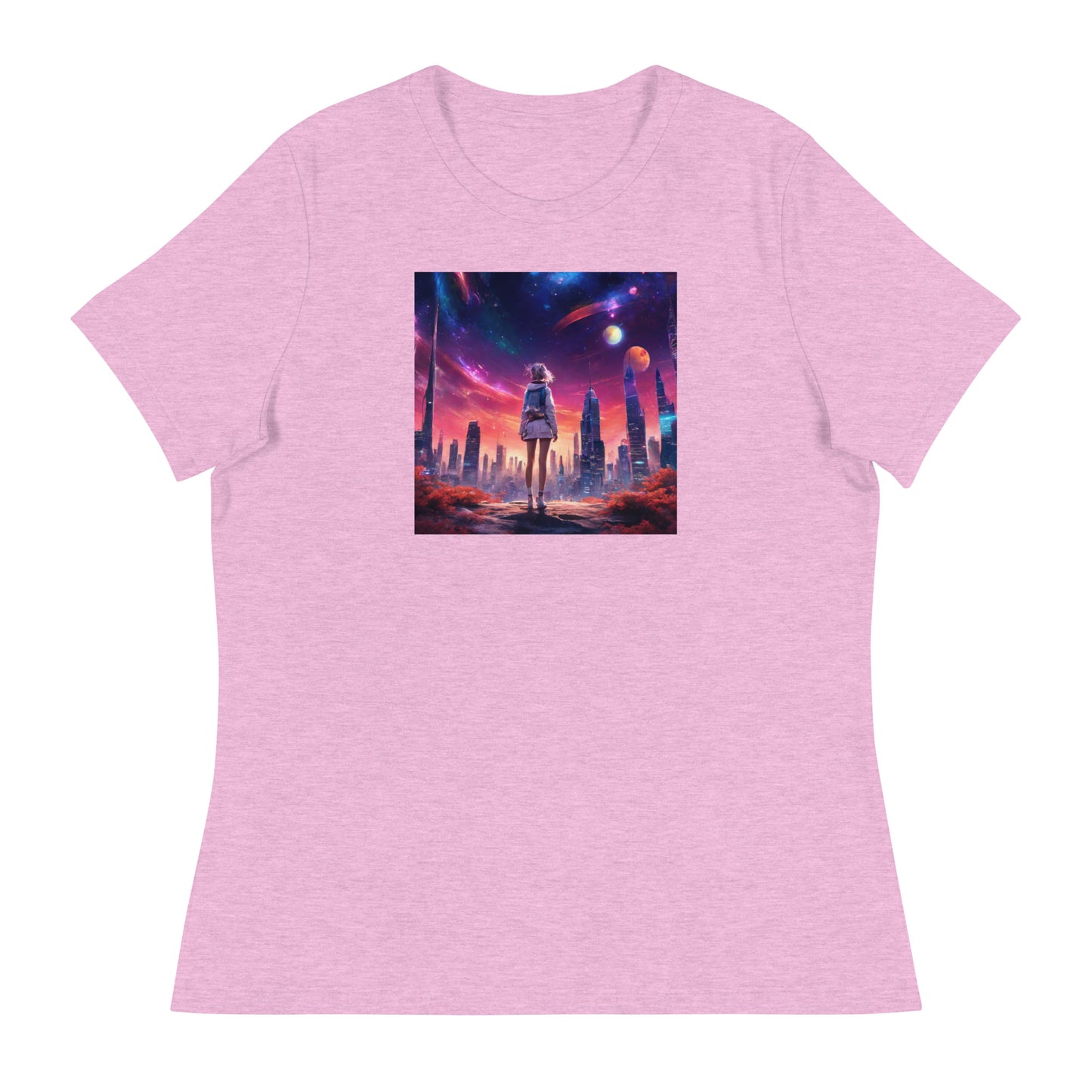 Amazing Space Explorer Women's T-Shirt Heather Prism Lilac