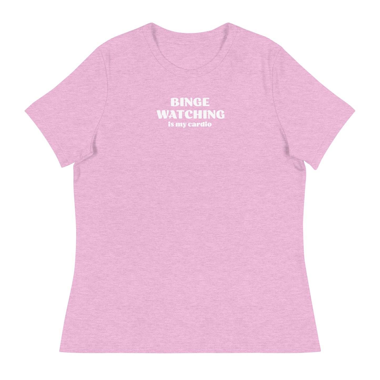 Binge Watching is my Cardio Women's Funny Shirt Heather Prism Lilac