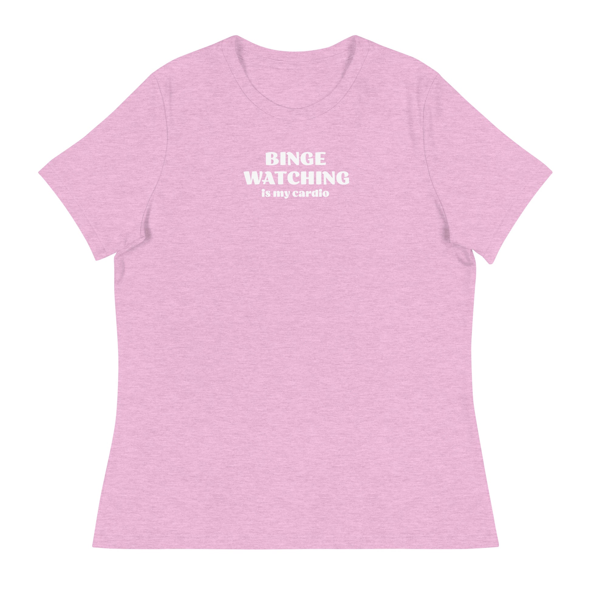 Binge Watching is my Cardio Women's Funny Shirt Heather Prism Lilac