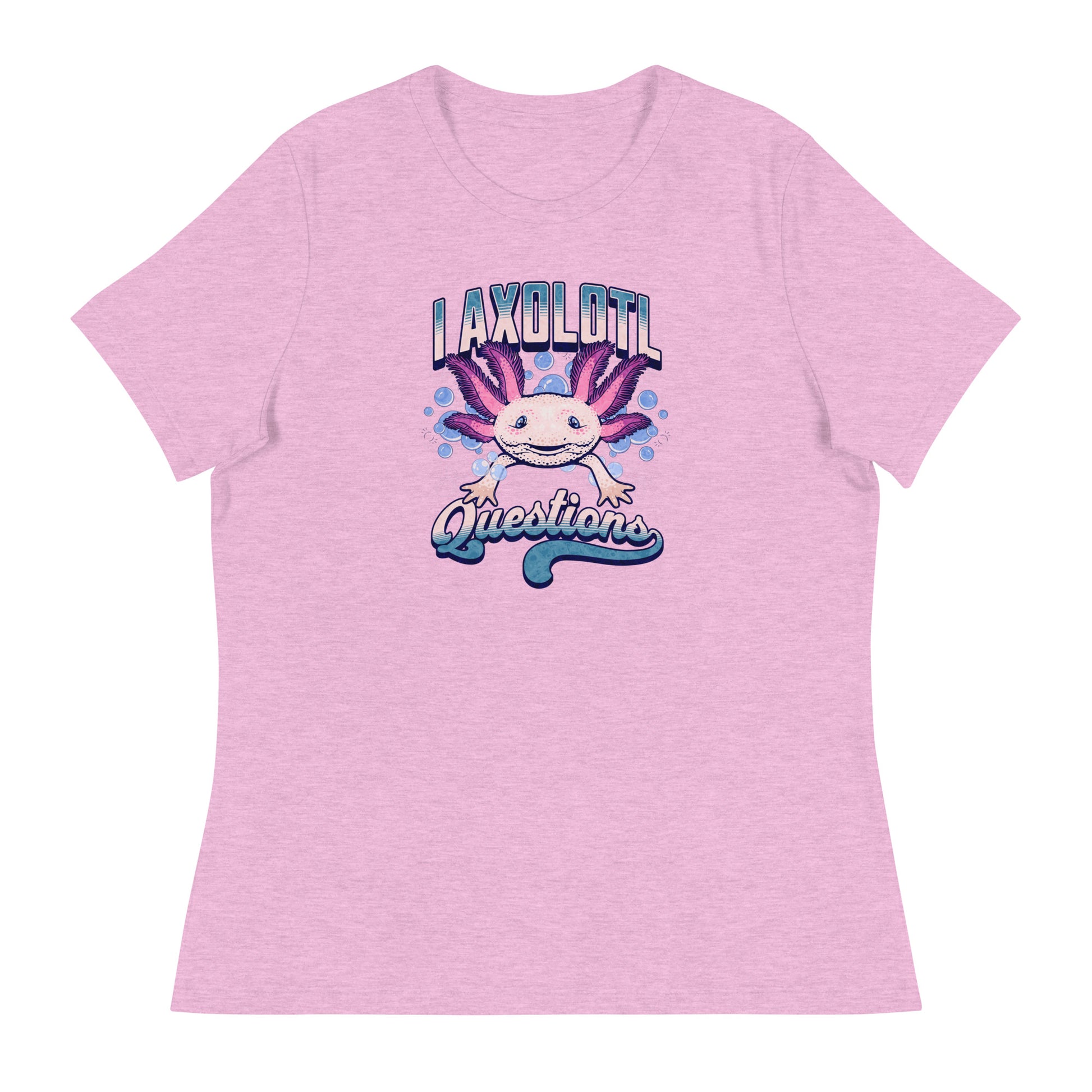 I Axolotl Questions Women's Funny T-Shirt Heather Prism Lilac