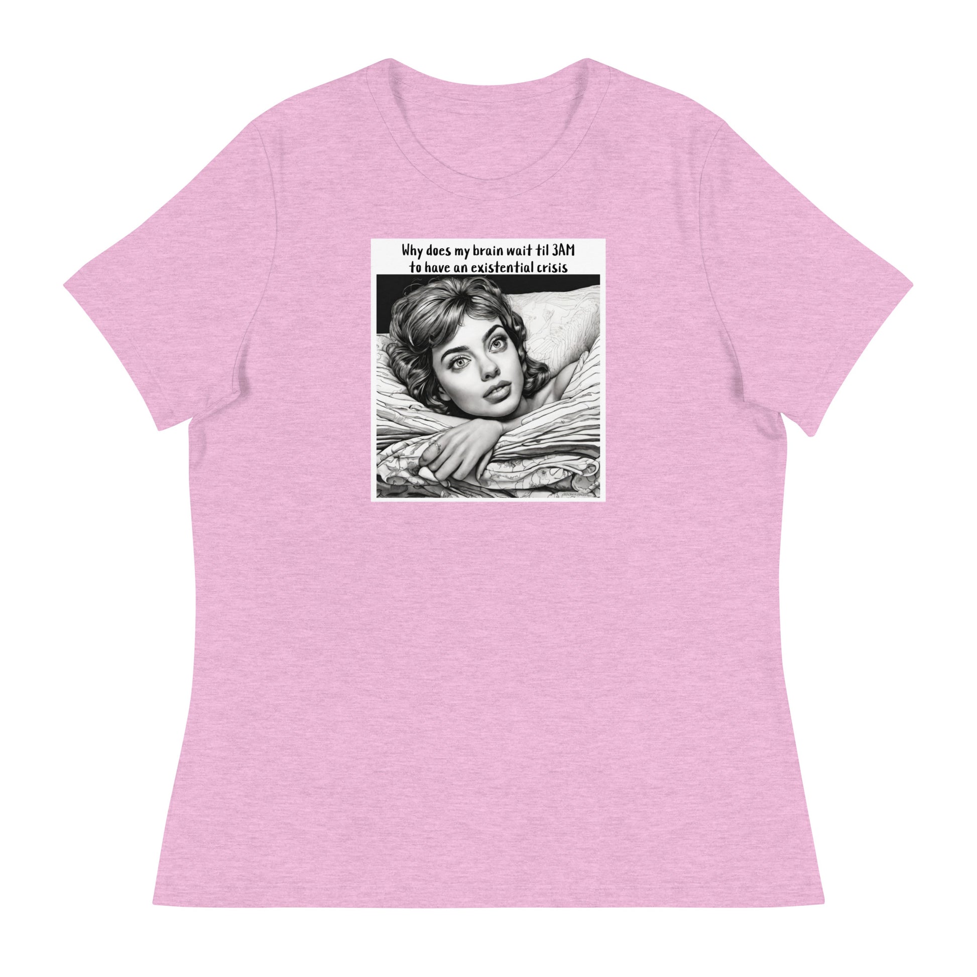 3AM Existential Crisis Women's Funny T-Shirt Heather Prism Lilac