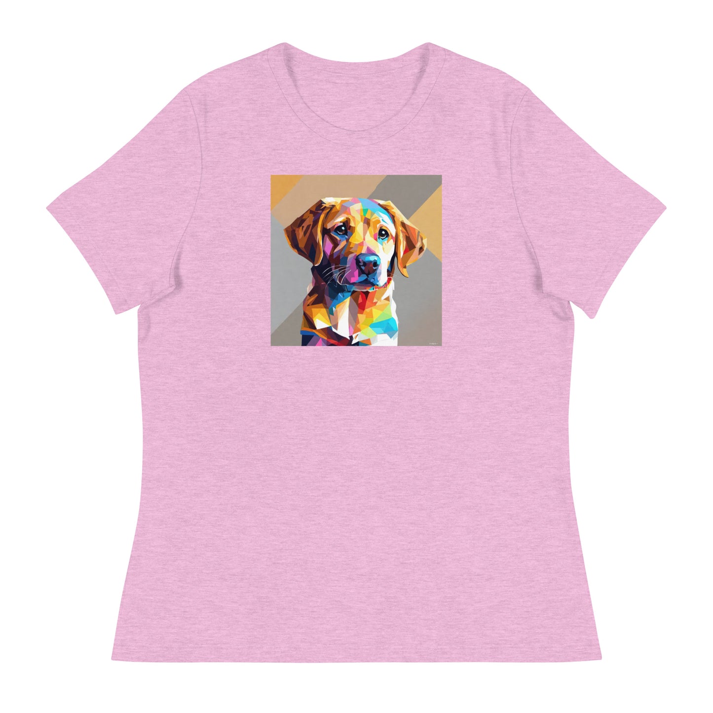 Geometric Golden Lab Women's Animal Lover T-Shirt Heather Prism Lilac