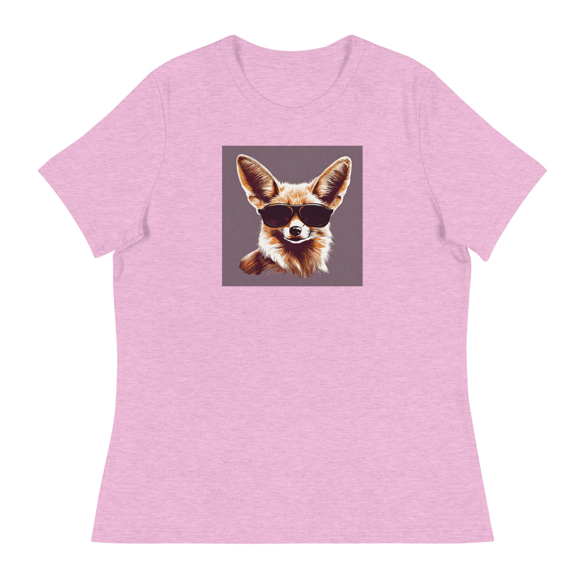 Fennec Fox in Shades Women's Animal Lover T-Shirt Heather Prism Lilac