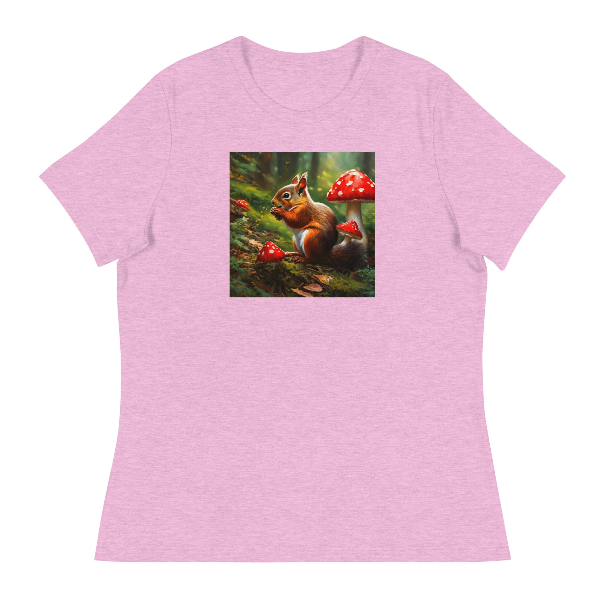 Forest Squirrel Women's Animal Lover T-Shirt Heather Prism Lilac