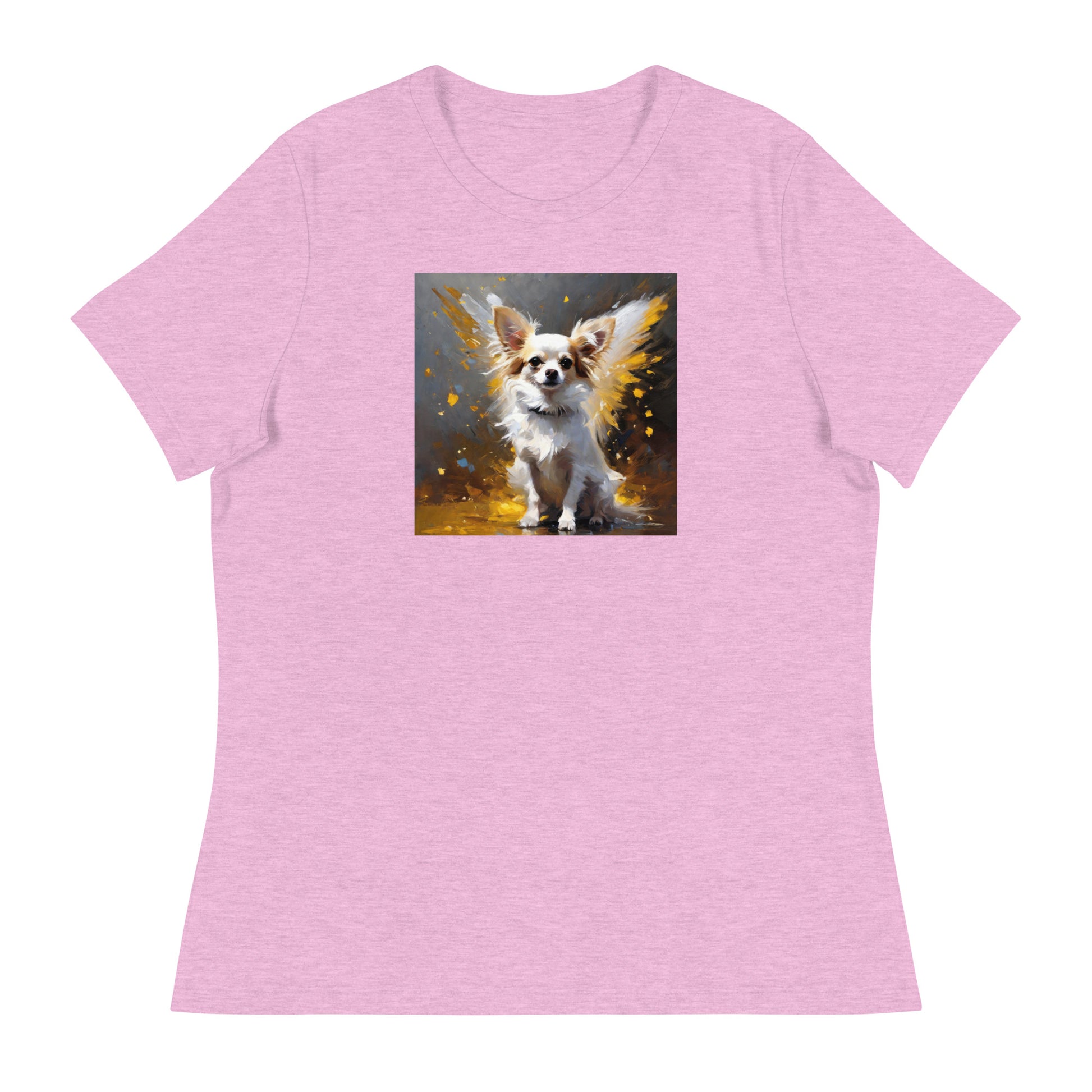 Angel Chihuahua Women's Dog Lover T-Shirt Heather Prism Lilac