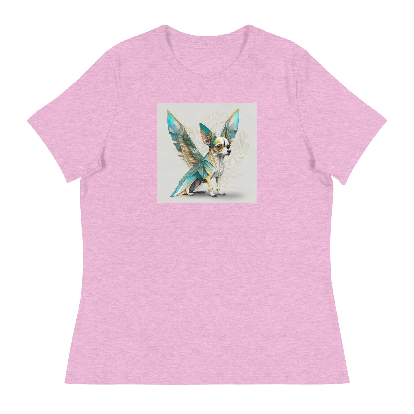 Chihuahua with Wings Women's Dog Lover T-Shirt Heather Prism Lilac