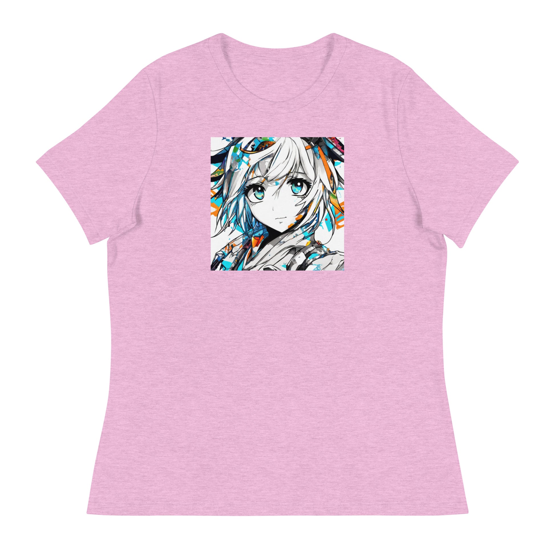 Women's Anime Addict T-Shirt Heather Prism Lilac