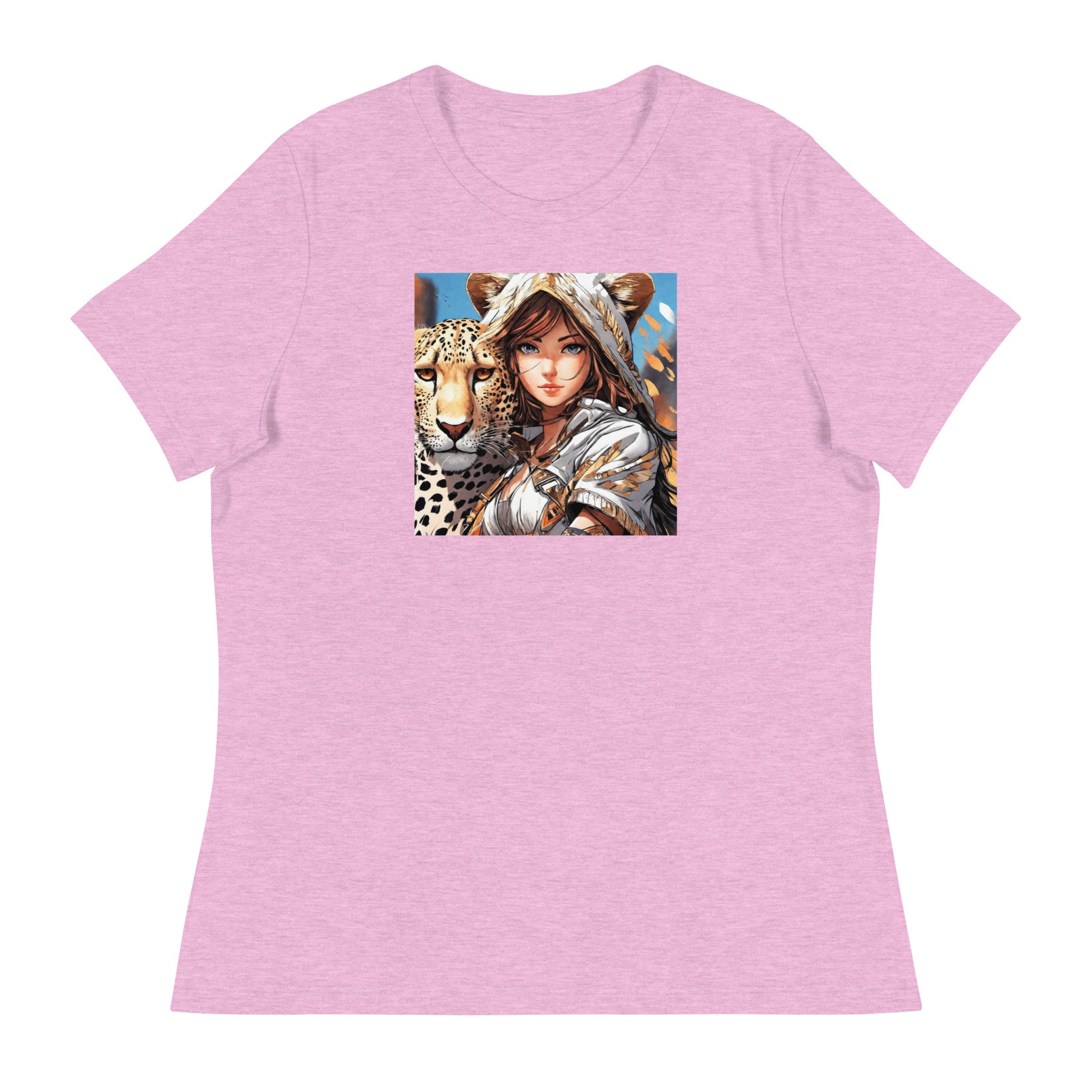 Leopard Queen Women's Anime T-Shirt Heather Prism Lilac