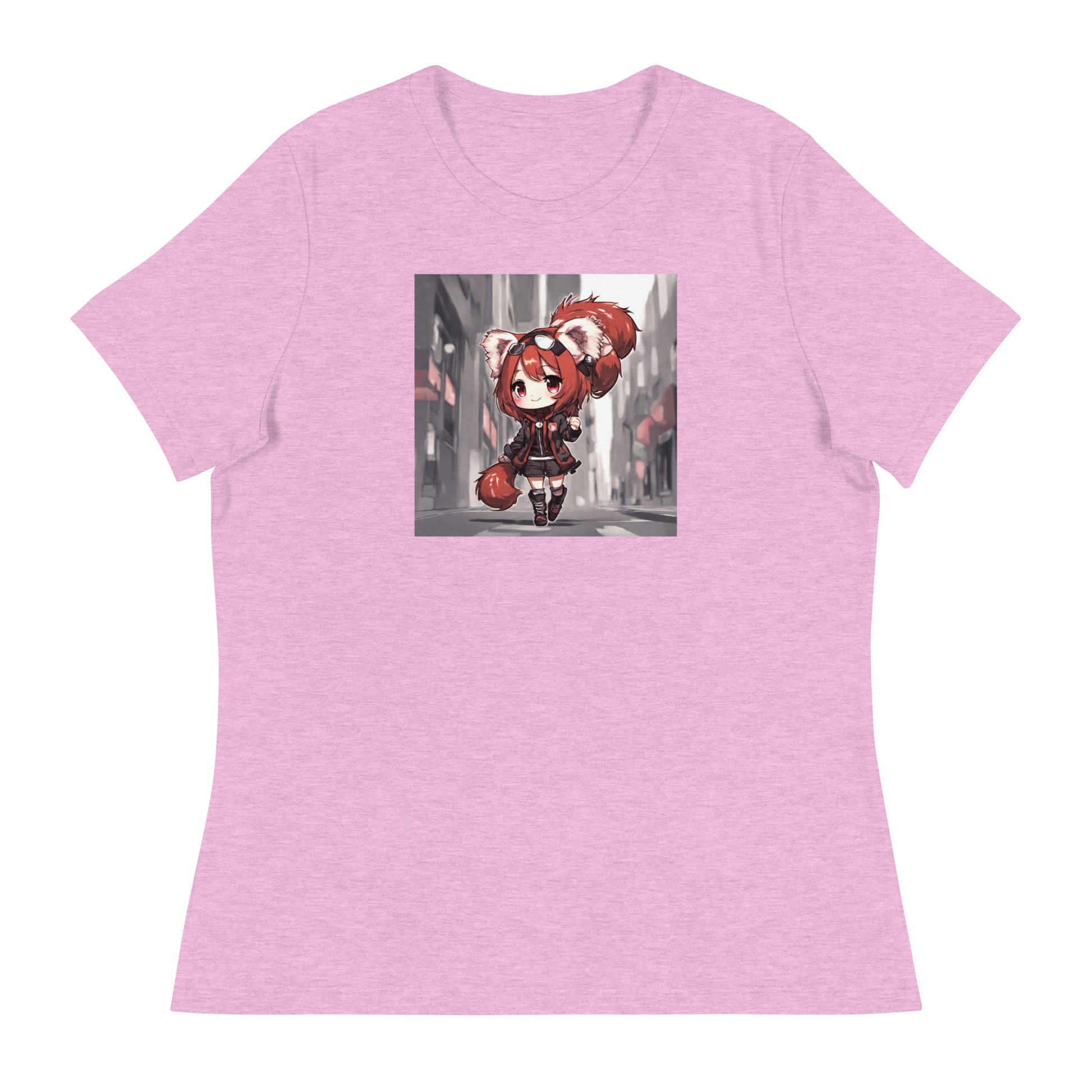 Red Panda Girl Women's Anime T-Shirt Heather Prism Lilac