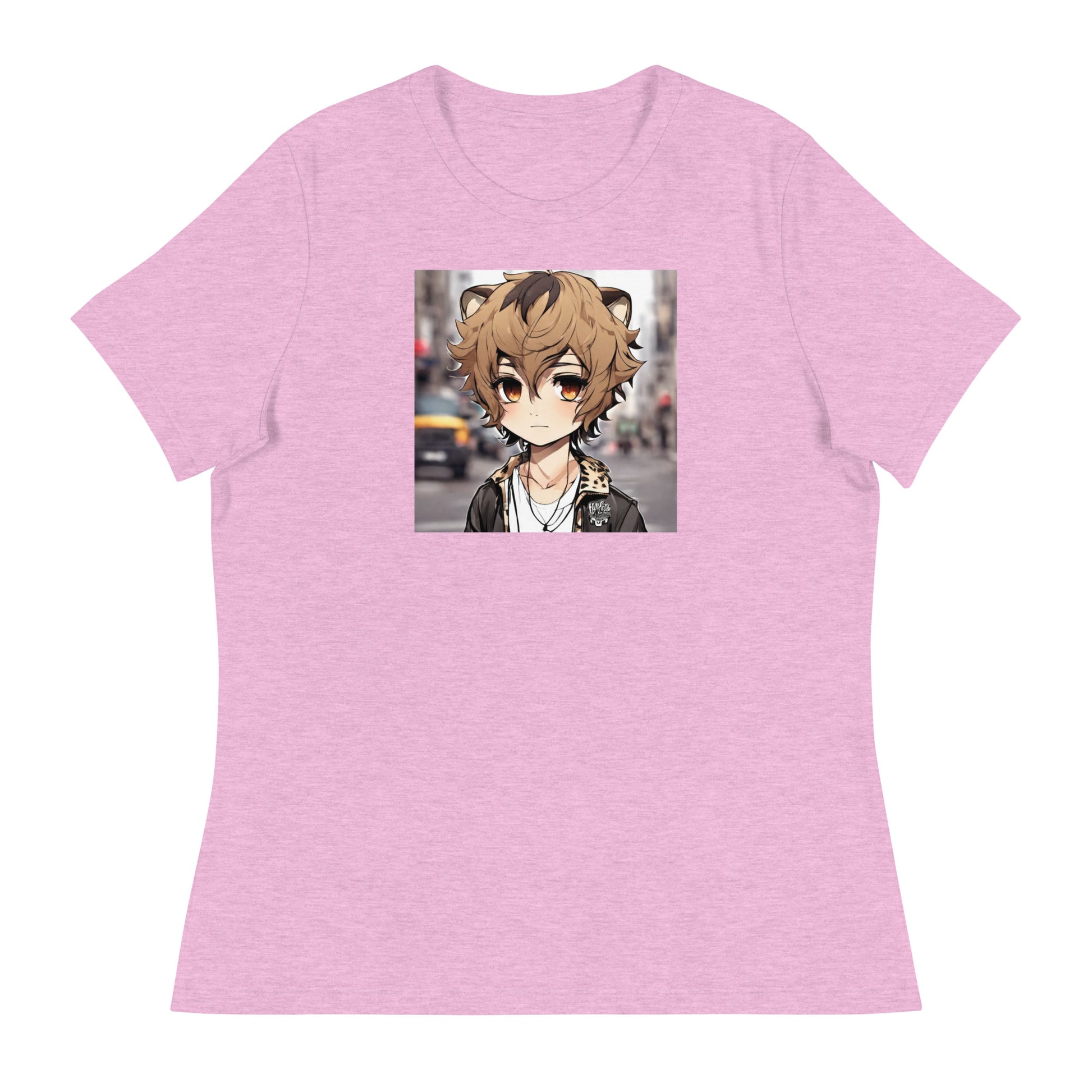 Leopard Boy Women's Anime T-Shirt Heather Prism Lilac