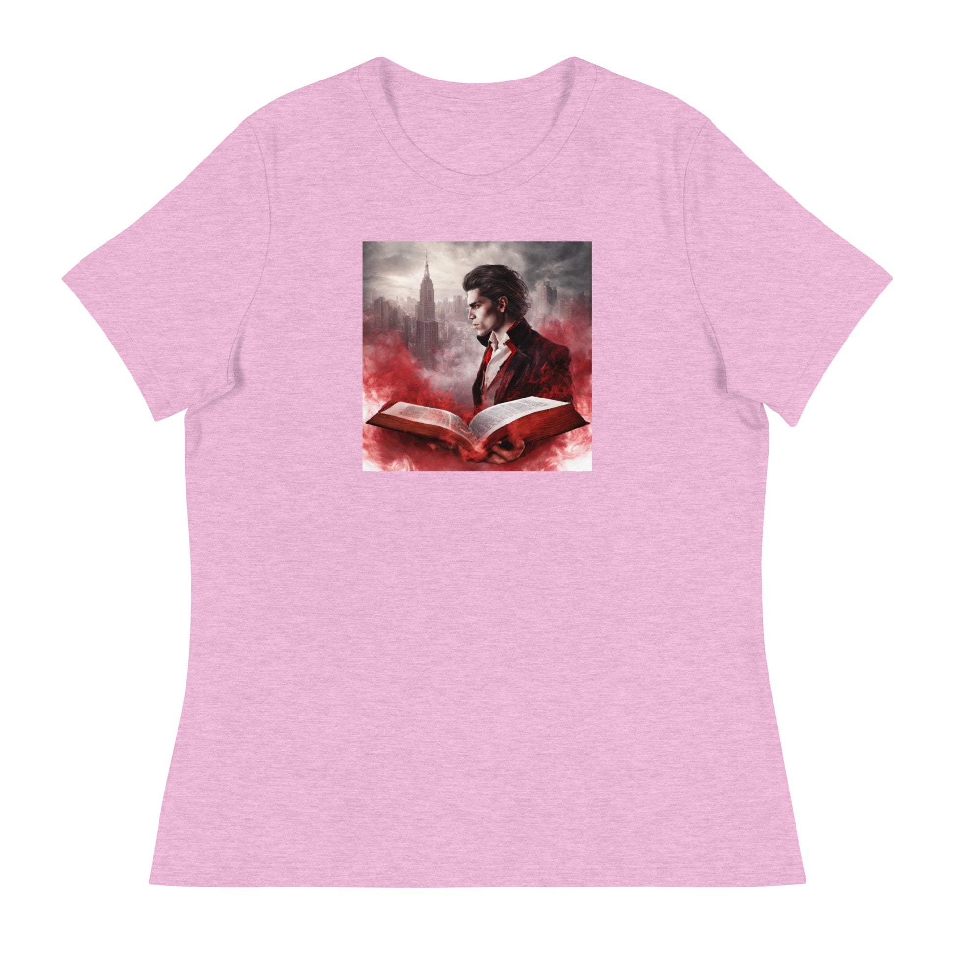 Women's Vampire Book Fan T-Shirt Heather Prism Lilac