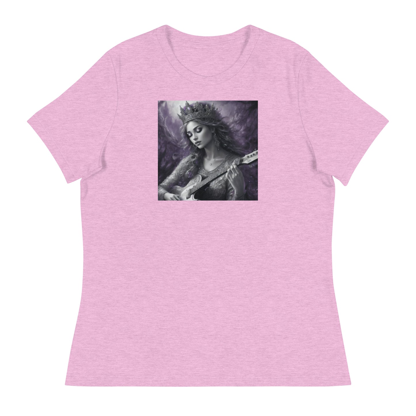 Princess Woman Playing the Guitar T-Shirt Heather Prism Lilac