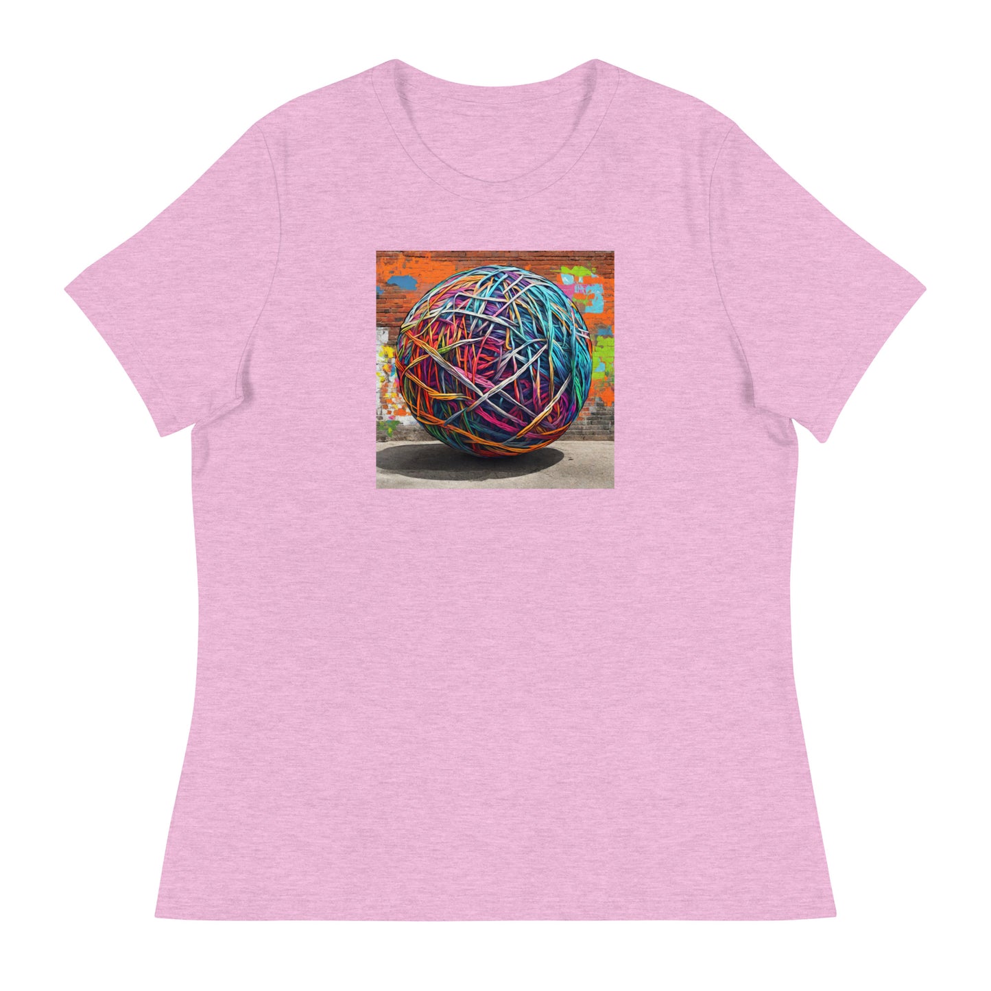 Ball of Yarn Women's Crochet and Knitting Lover T-Shirt Heather Prism Lilac