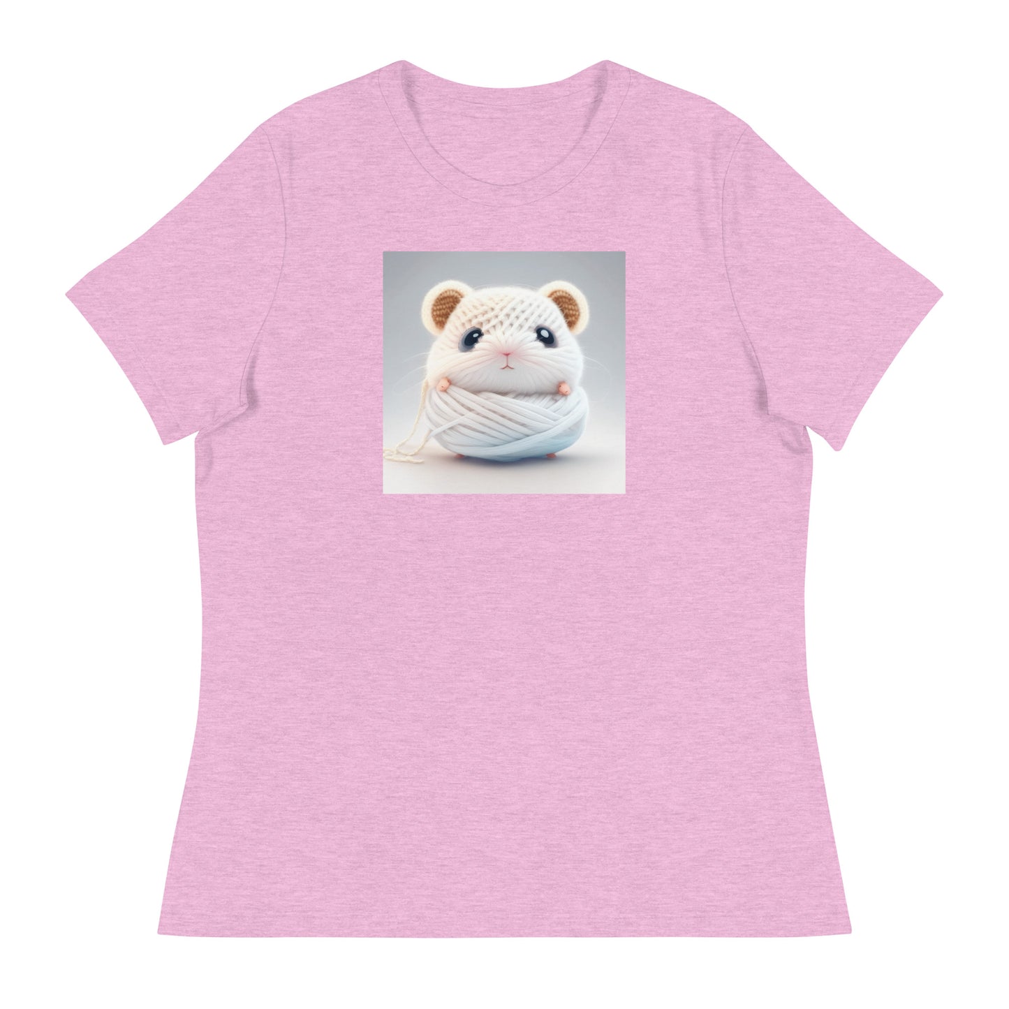 Women's Hamster Amigurumi Crochet Lover T-Shirt Heather Prism Lilac