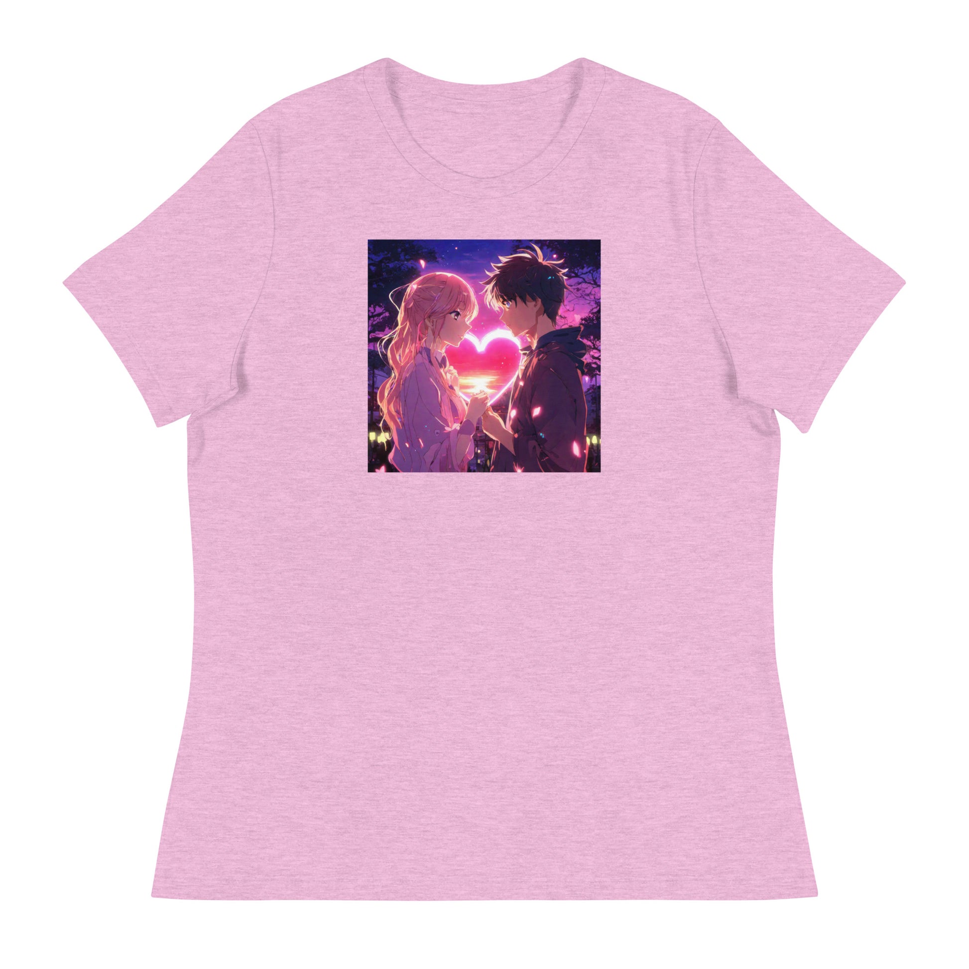 Women's Valentine's Day Love T-Shirt Heather Prism Lilac