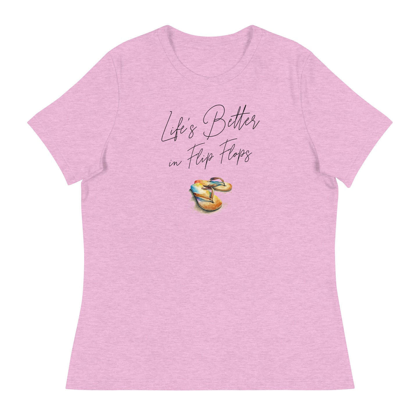 Life's Better in Flip Flops Women's Beach T-Shirt Heather Prism Lilac