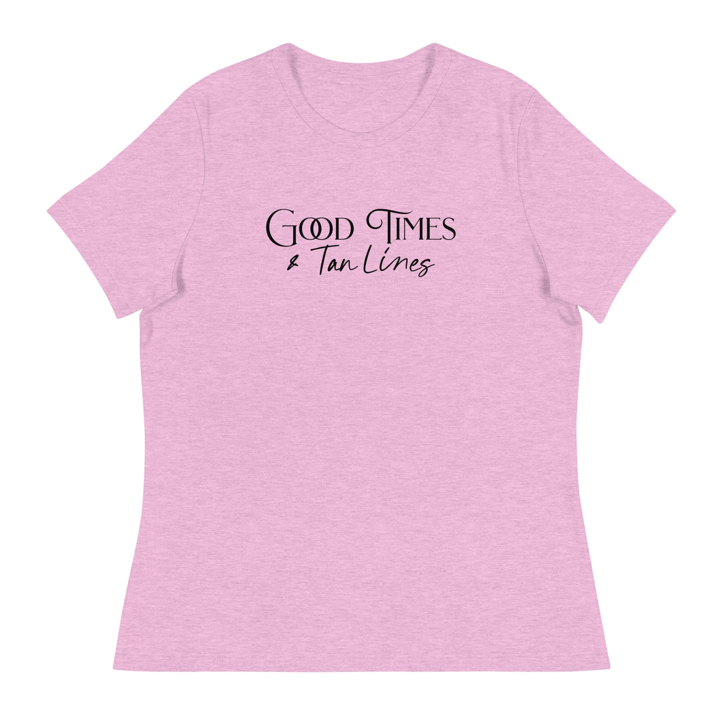 Good Times & Tan Lines Women's Summer T-Shirt Heather Prism Lilac