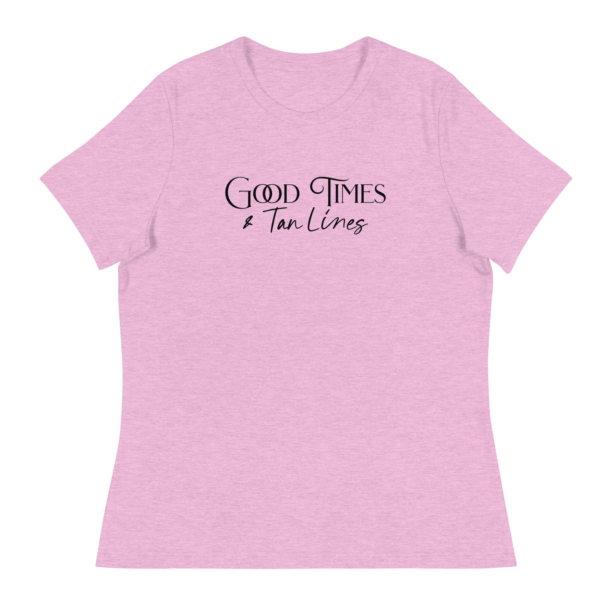 Good Times & Tan Lines Women's Summer T-Shirt Heather Prism Lilac