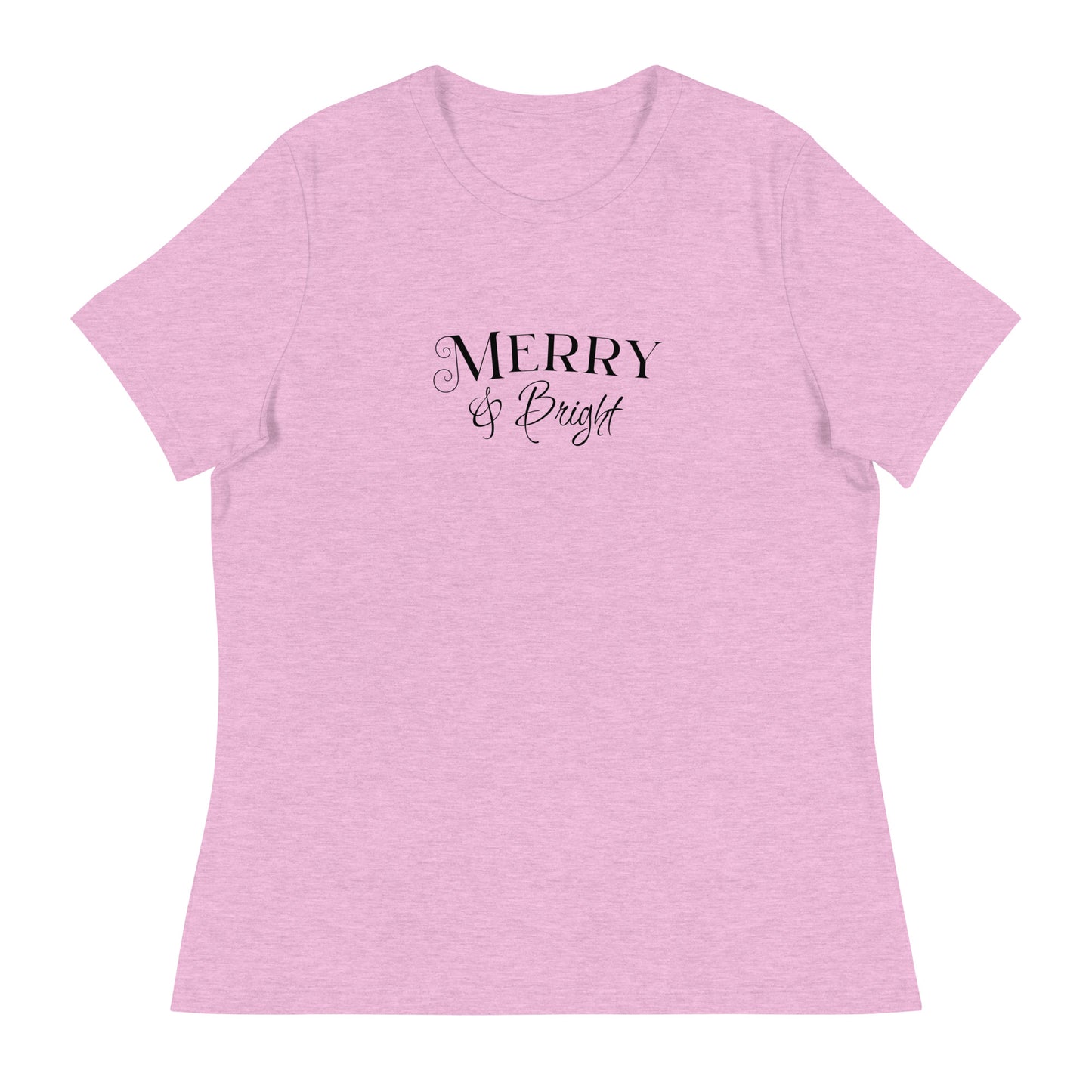 Merry & Bright Women's Christmas T-Shirt Heather Prism Lilac