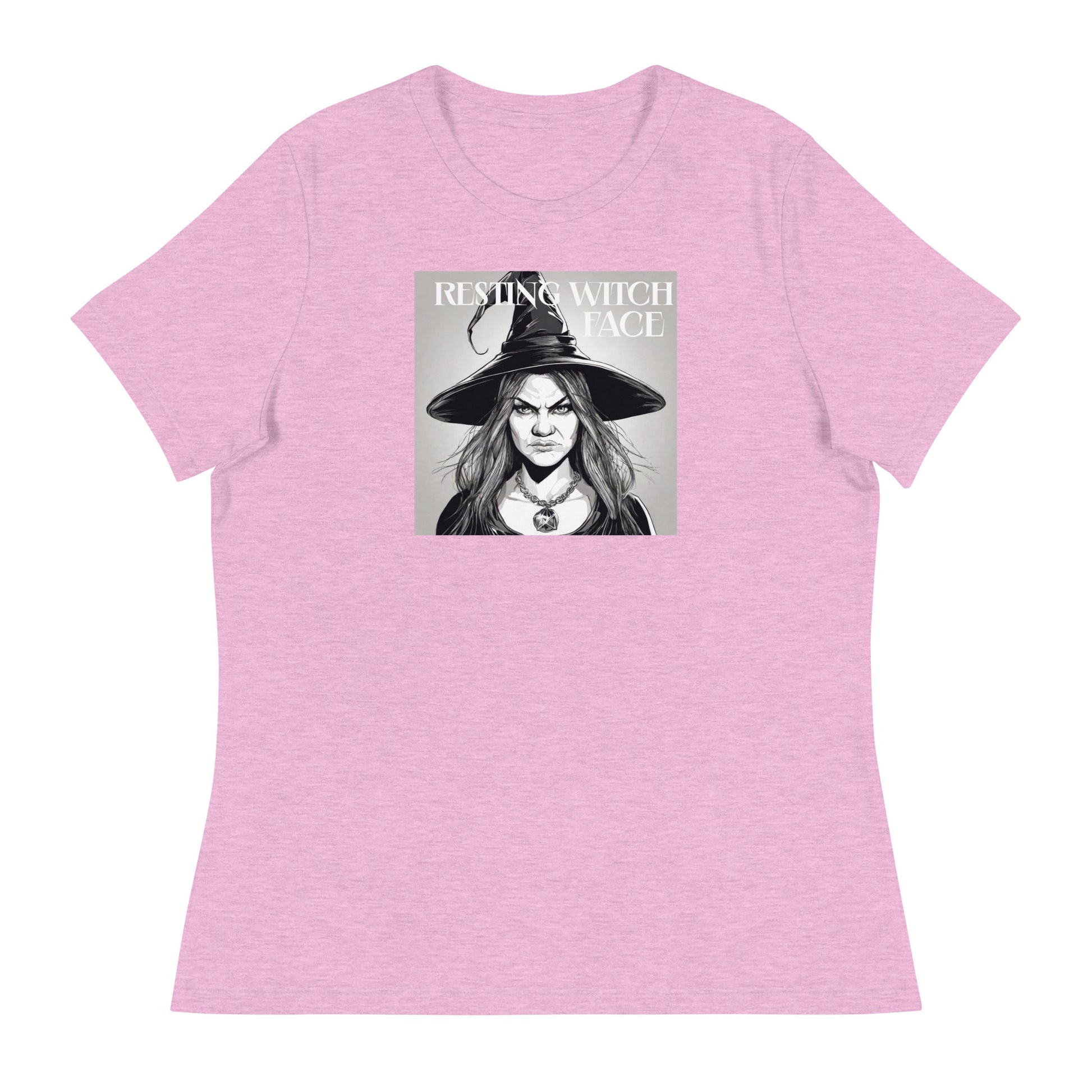 Resting Witch Face Women's Halloween T-Shirt Heather Prism Lilac