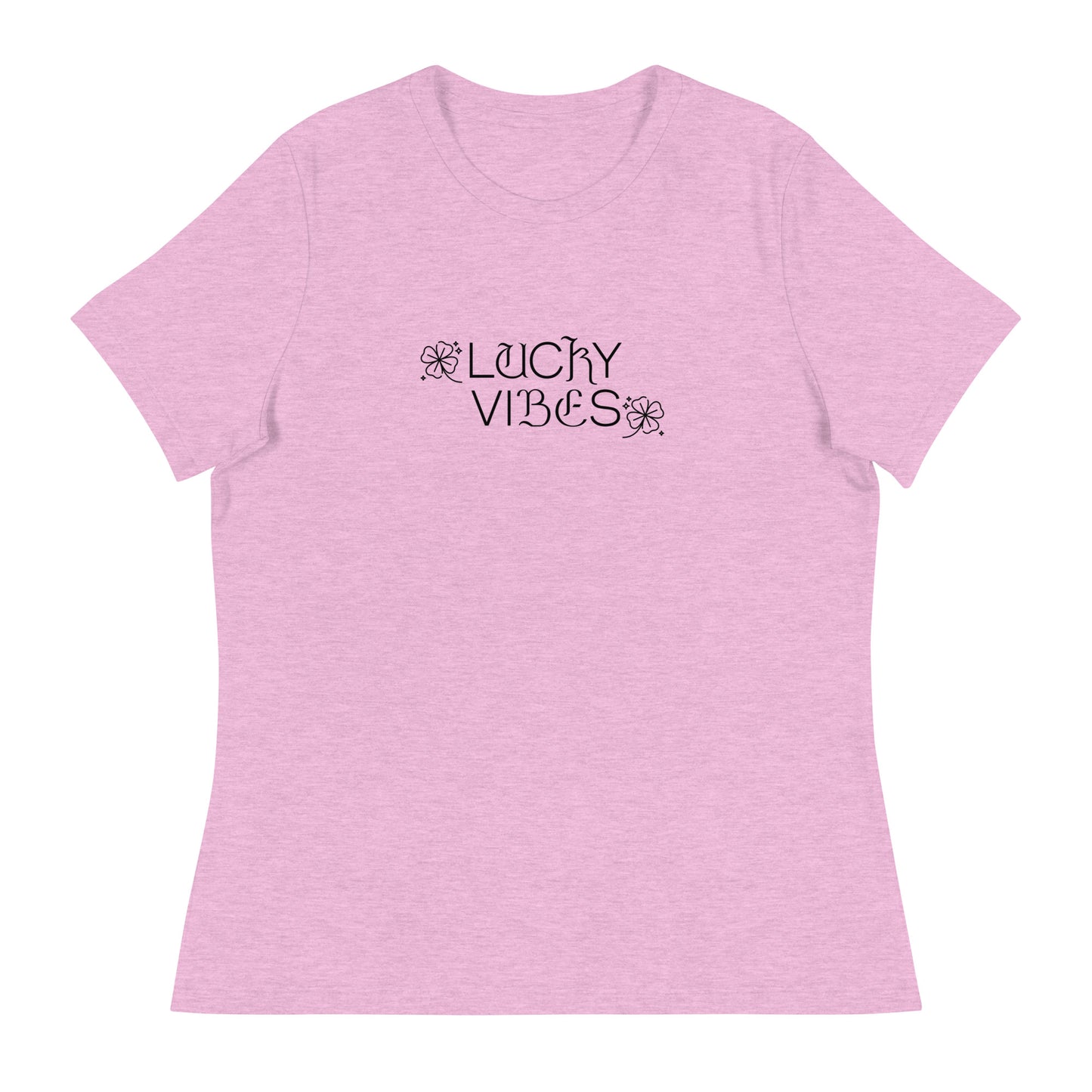 Lucky Vibes Women's St Patrick's Day T-Shirt Heather Prism Lilac