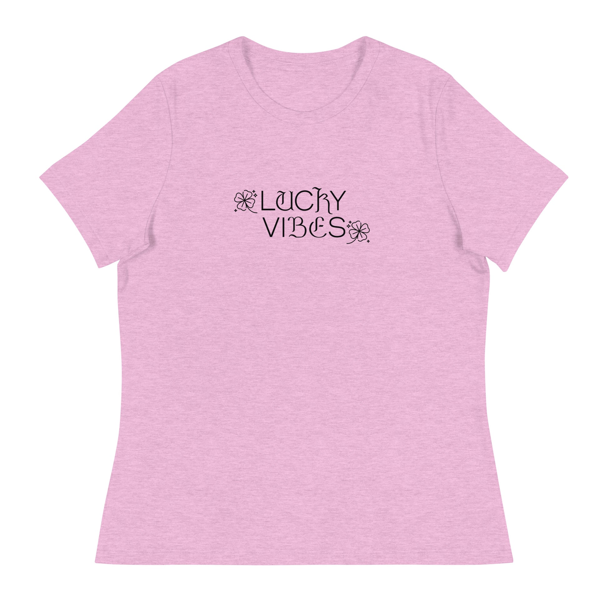 Lucky Vibes Women's St Patrick's Day T-Shirt Heather Prism Lilac