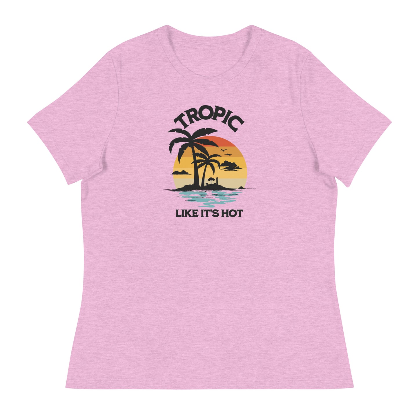 Tropic Like It's Hot Women's Summer T-Shirt Heather Prism Lilac