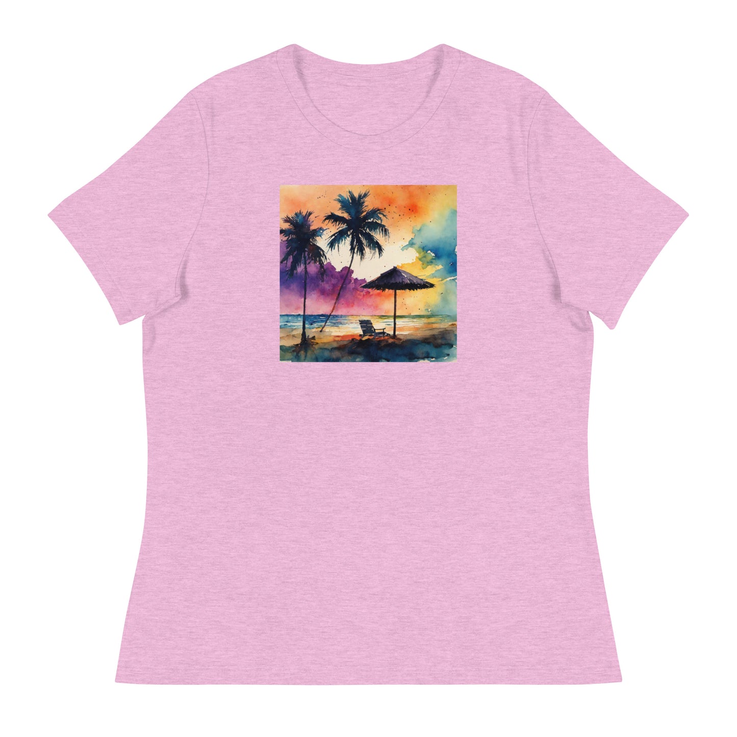 Beautiful Summer Paradise Women's Beach T-Shirt Heather Prism Lilac