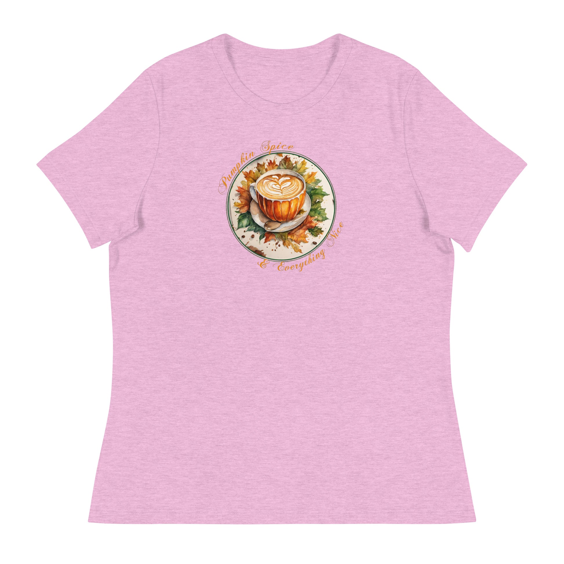 Pumpkin Spice & Everything Nice Women's Fall T-Shirt Heather Prism Lilac