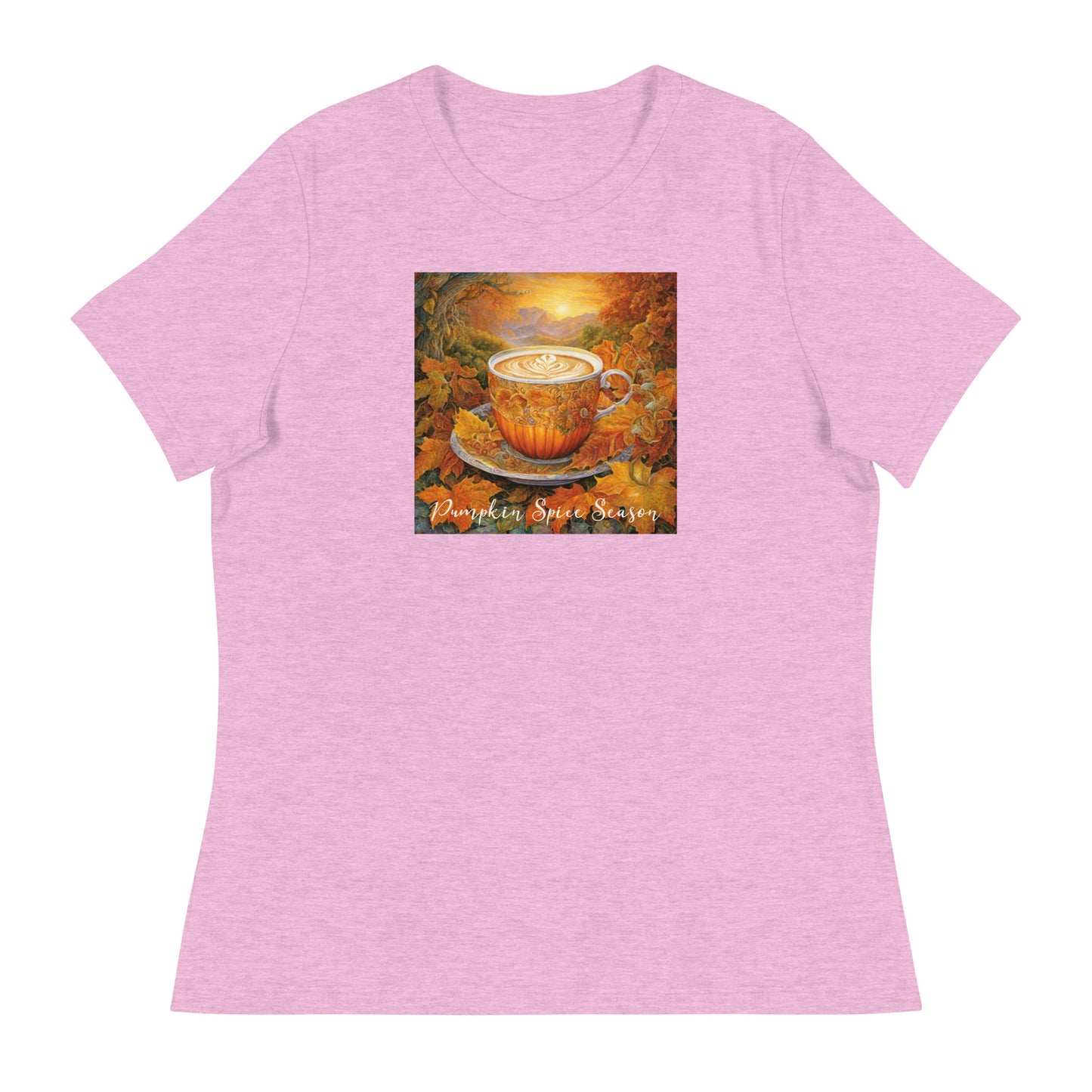 Pumpkin Spice Season Women's Autumn T-Shirt Heather Prism Lilac