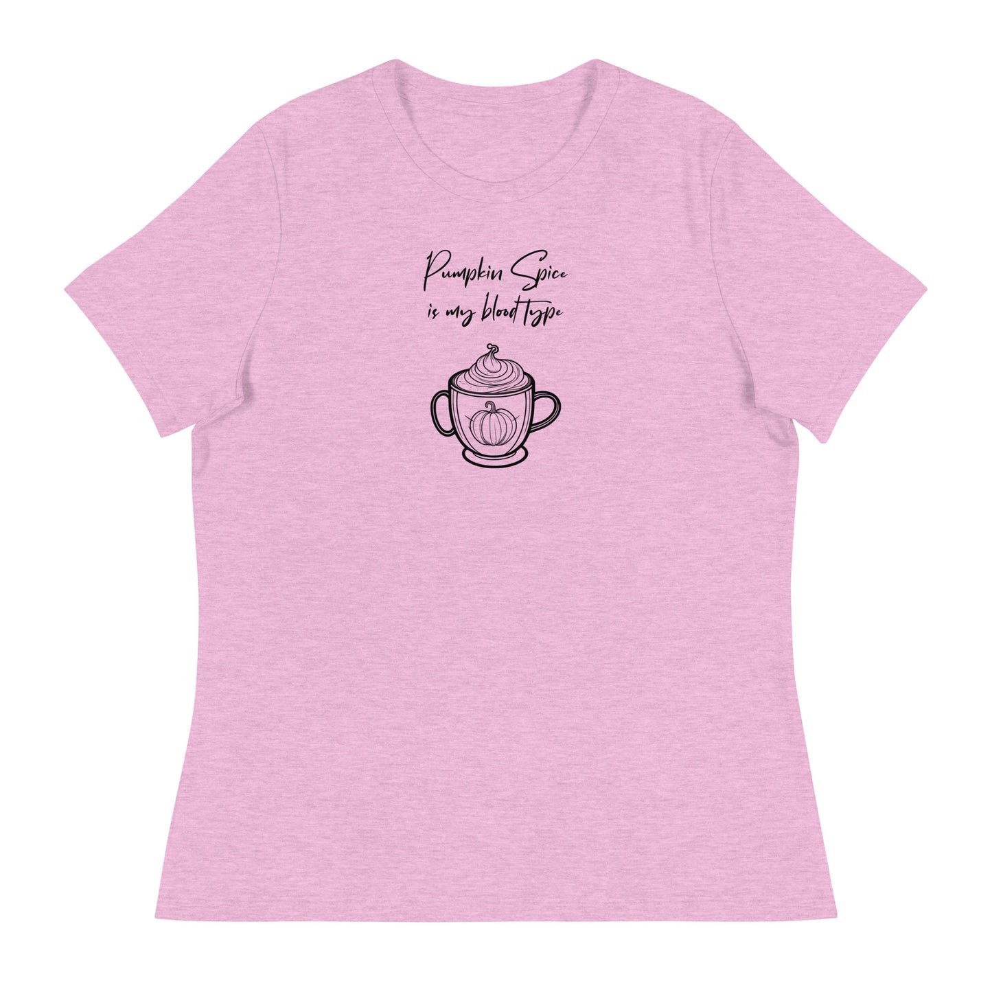 Pumpkin Spice is my Blood Type Women's Fall T-Shirt Heather Prism Lilac