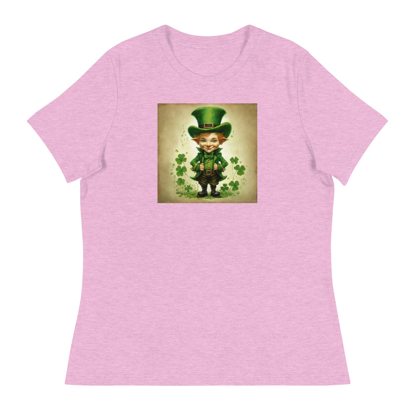 Cute Leprechaun Women's St Patrick's Day T-Shirt Heather Prism Lilac