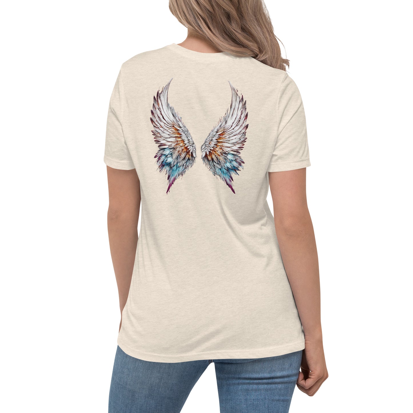 Colorful Angel Wings Women's T-Shirt Heather Prism Natural