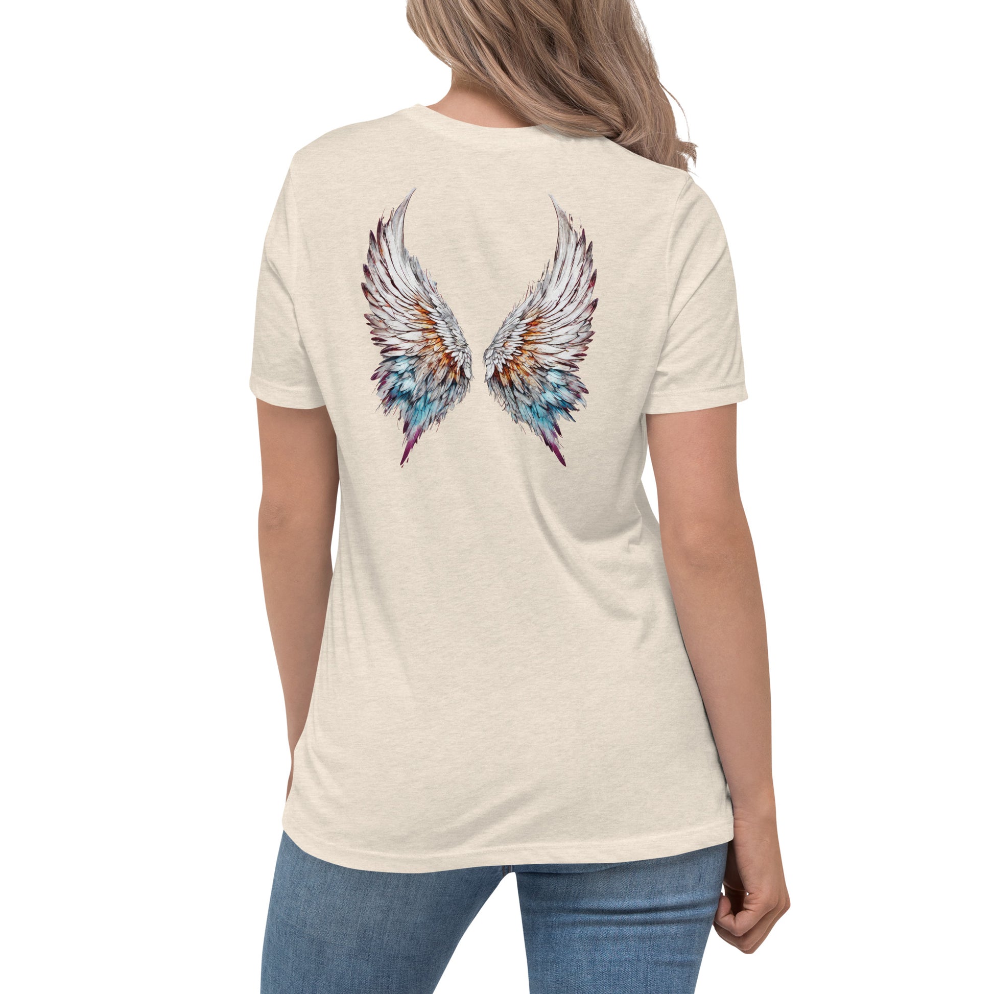 Colorful Angel Wings Women's T-Shirt Heather Prism Natural