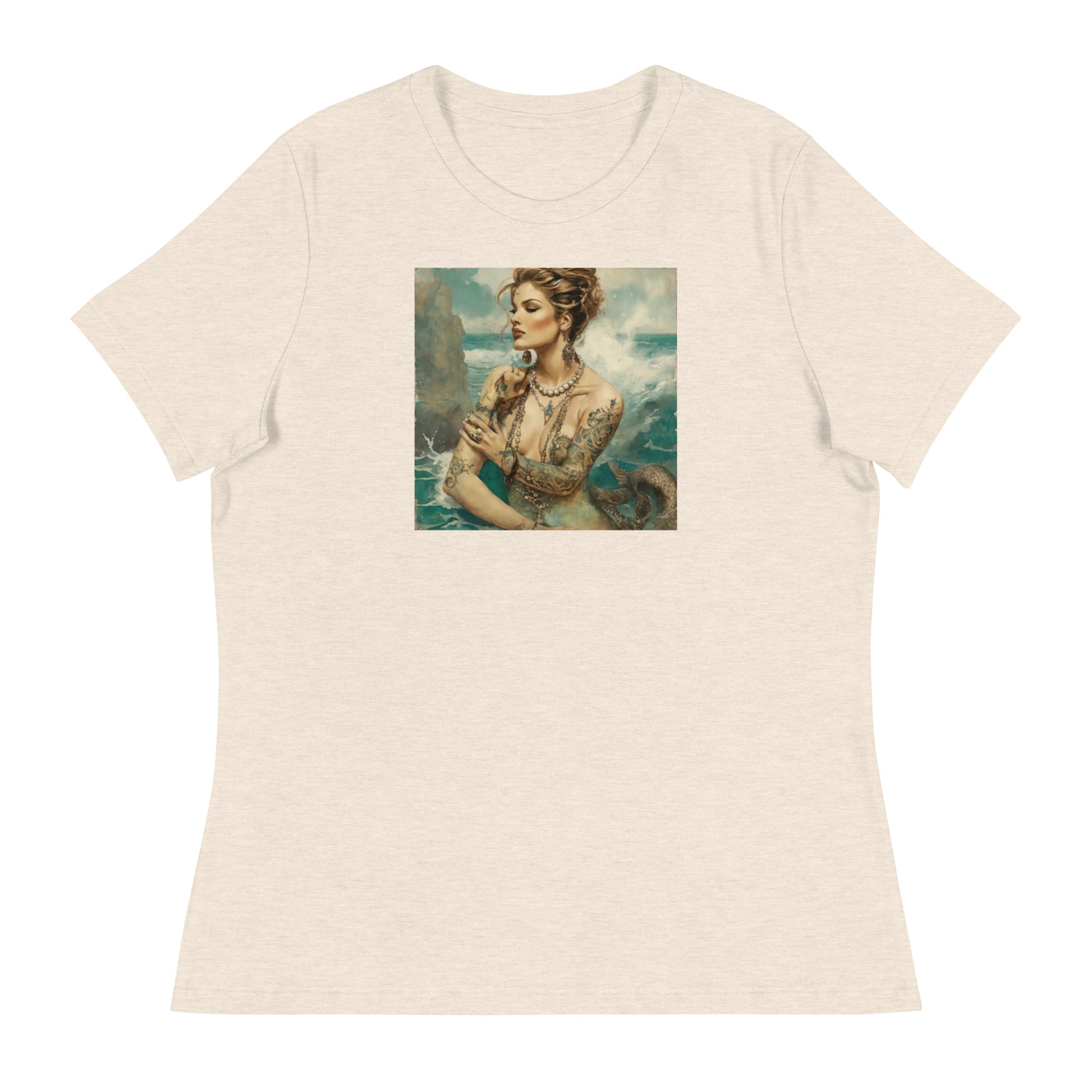 Mermaid with Tattoos Women's T-Shirt Heather Prism Natural