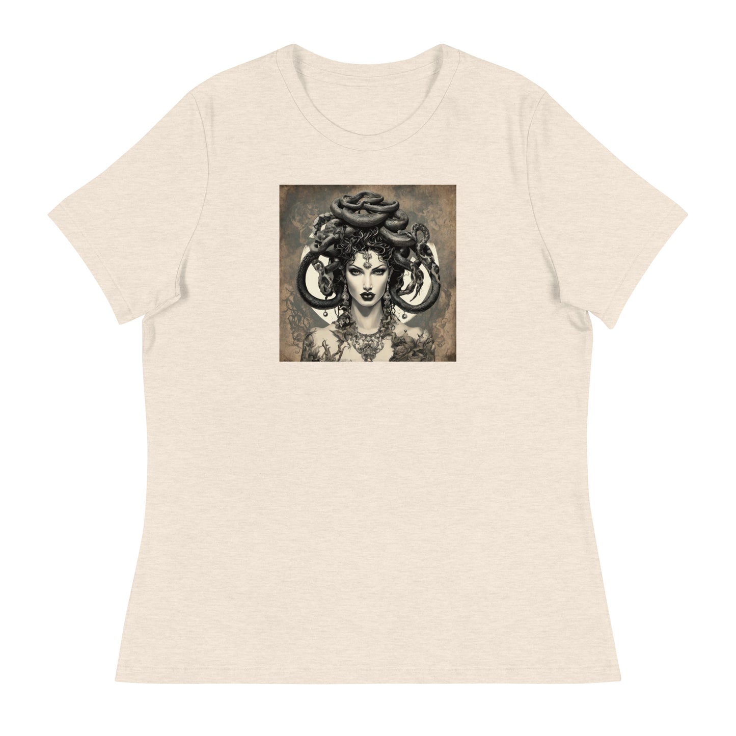 Medusa's Gaze Women's Graphic Tee Heather Prism Natural