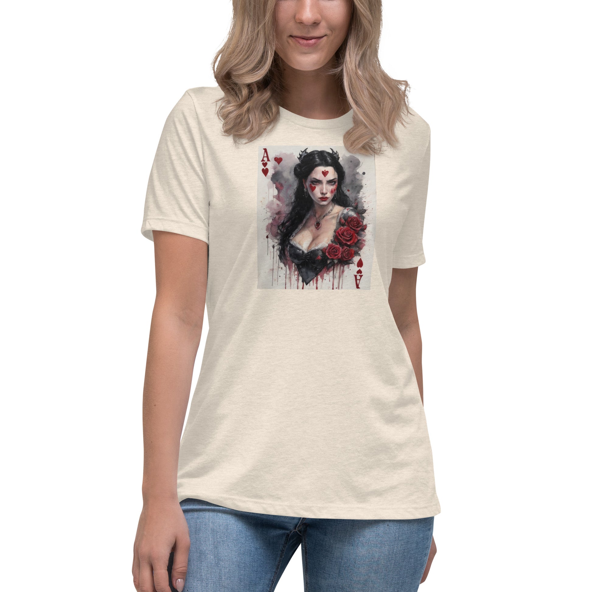 Queen of Hearts Playing Card Women's T-Shirt