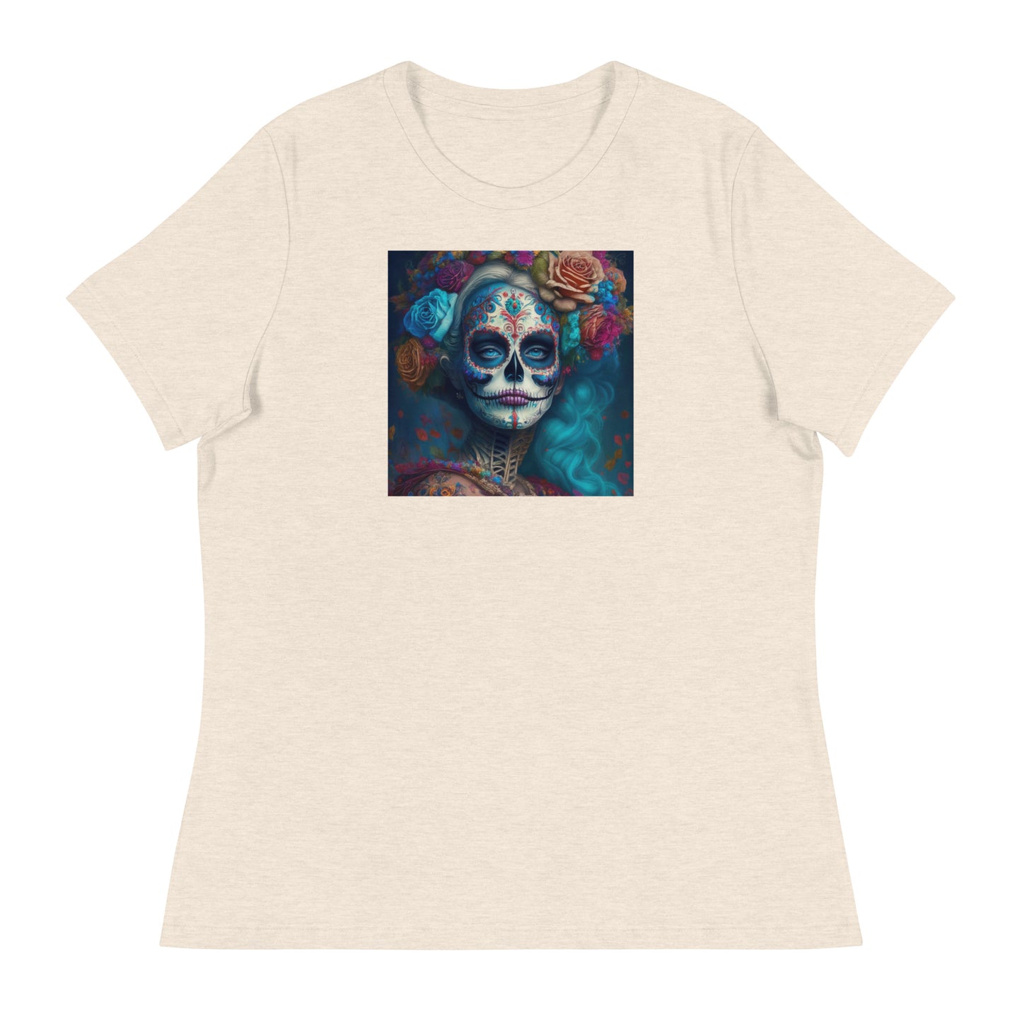 Day of the Dead Makeup Princess Women's T-Shirt Heather Prism Natural