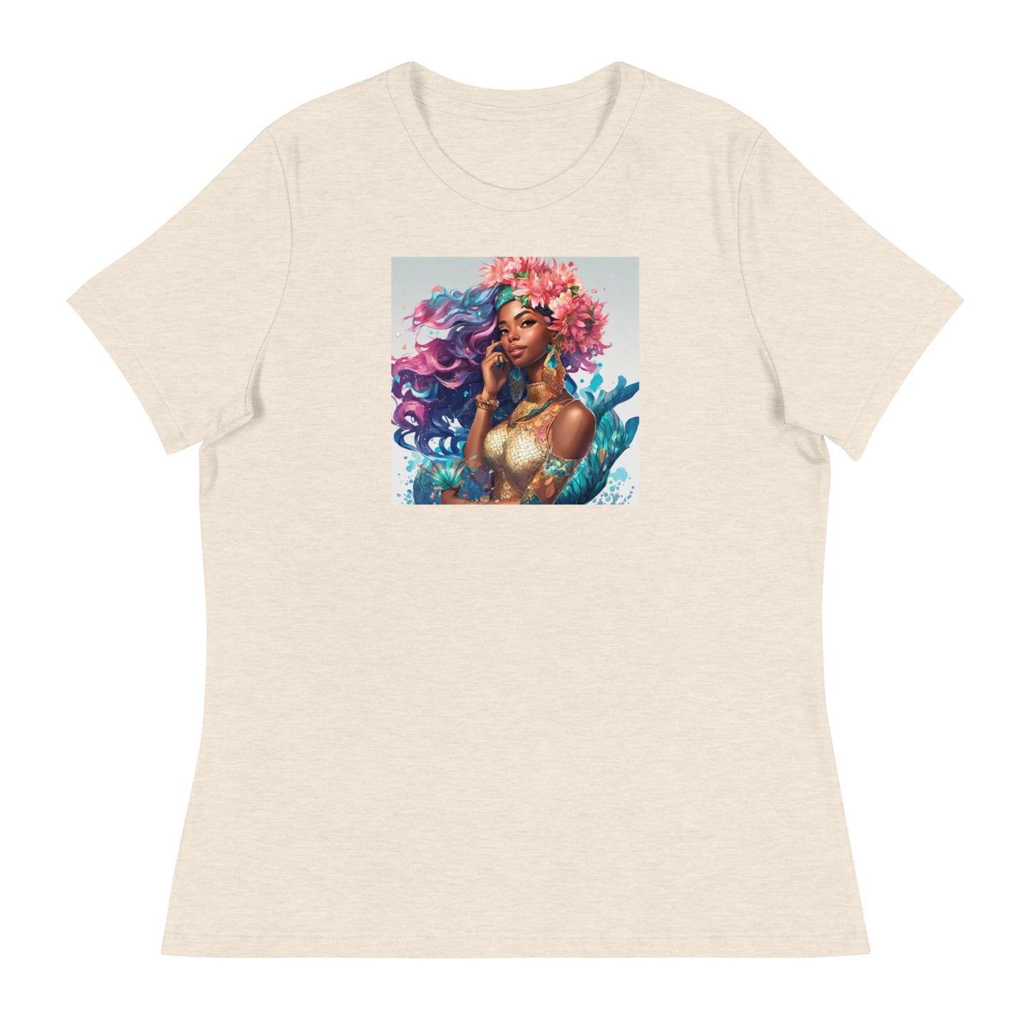 Mermaid Princess Women's T-Shirt Heather Prism Natural