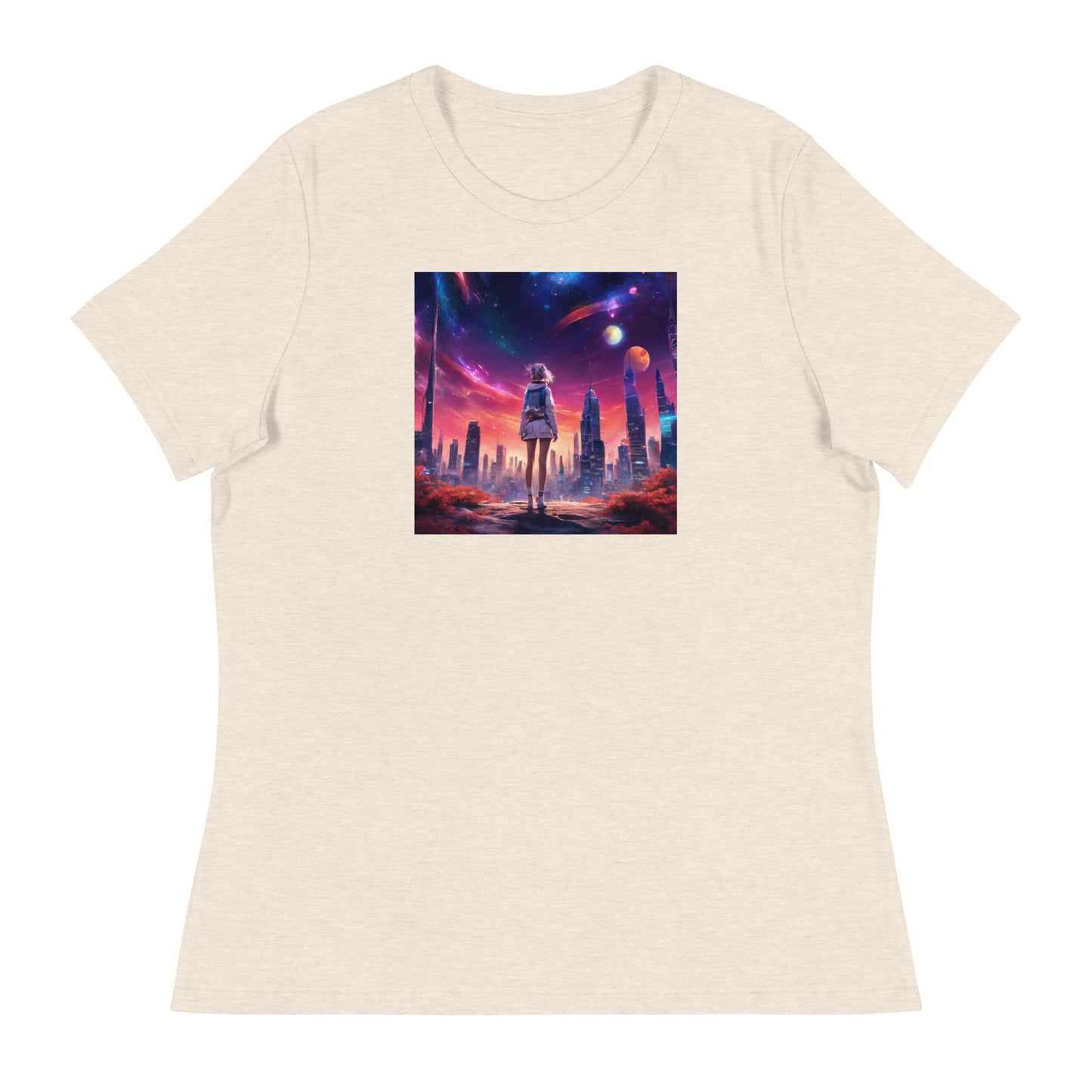 Amazing Space Explorer Women's T-Shirt Heather Prism Natural