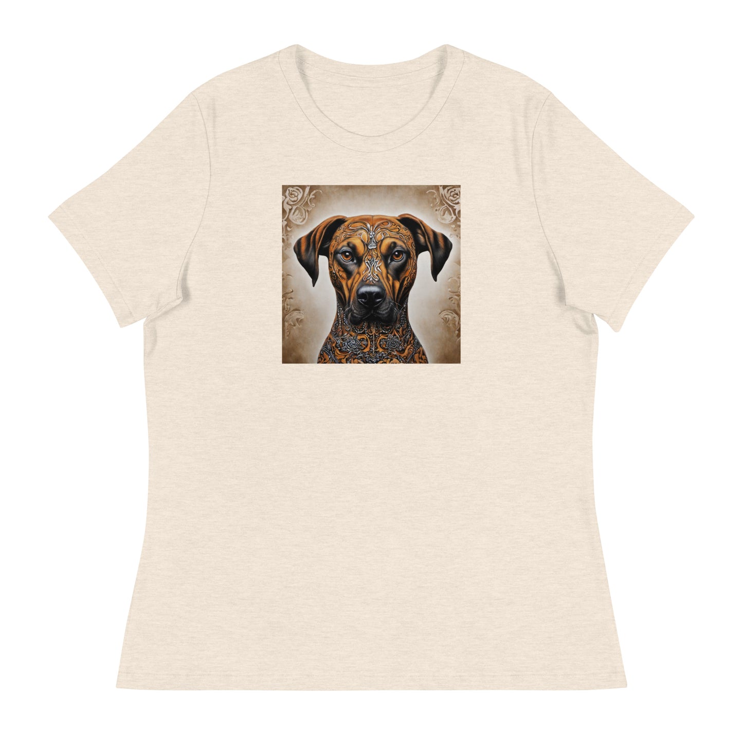 Decorative Dog Women's Animal T-Shirt Heather Prism Natural