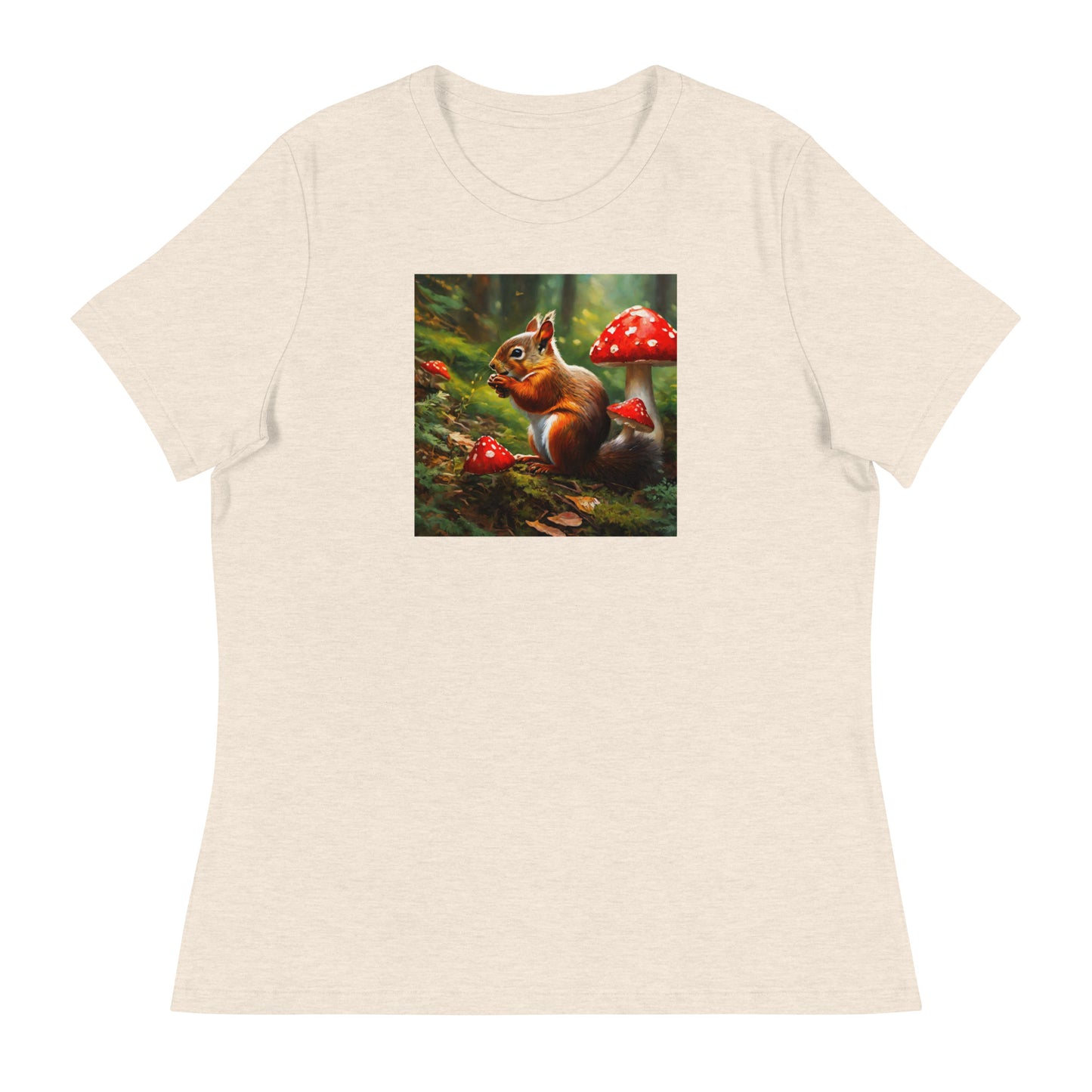 Forest Squirrel Women's Animal Lover T-Shirt Heather Prism Natural